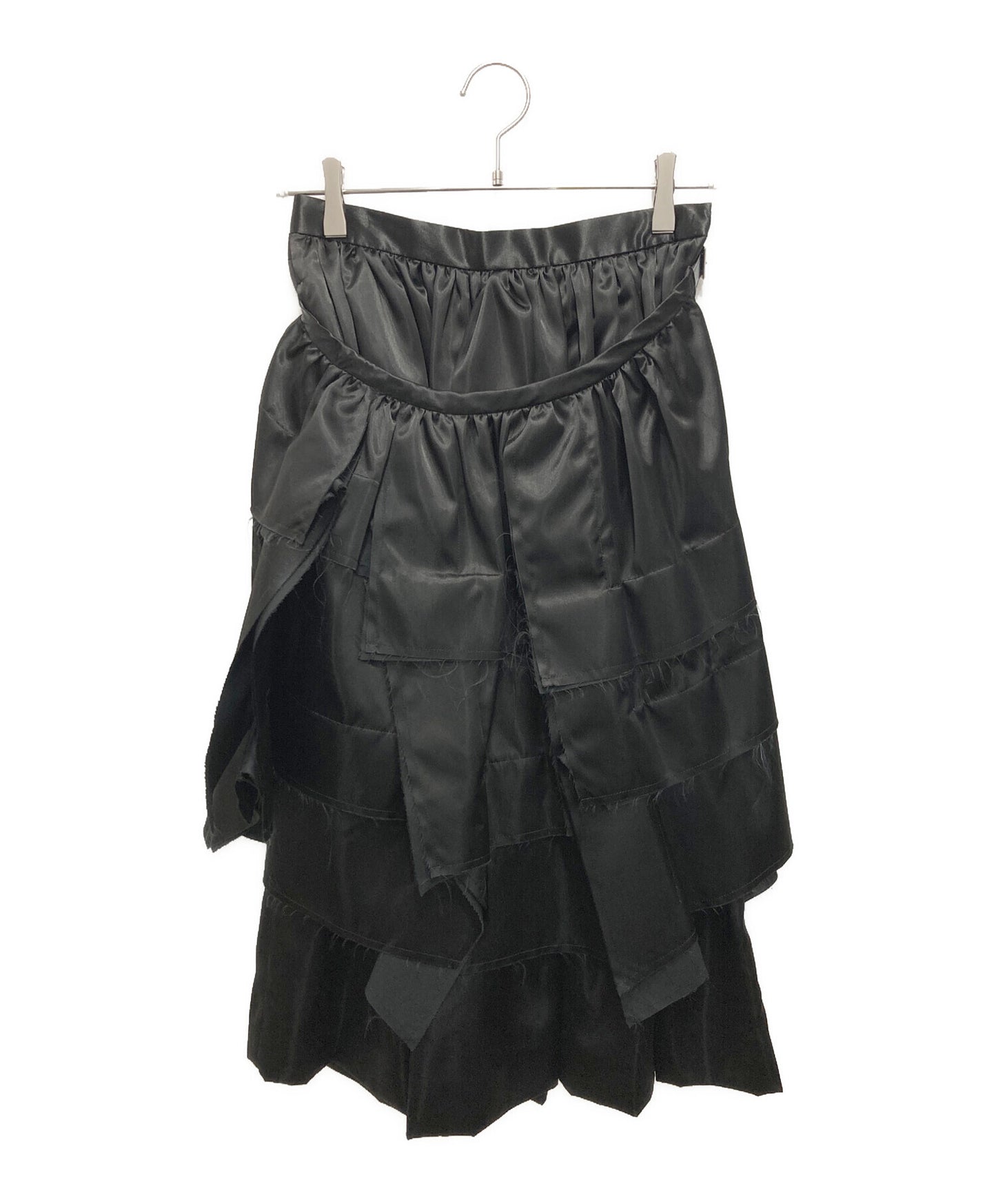 [Pre-owned] COMME des GARCONS Cutoff Tiered Wrap Skirt in Monochrome (LANDSCAPE OF SHADOW) GH-S008/AD2021