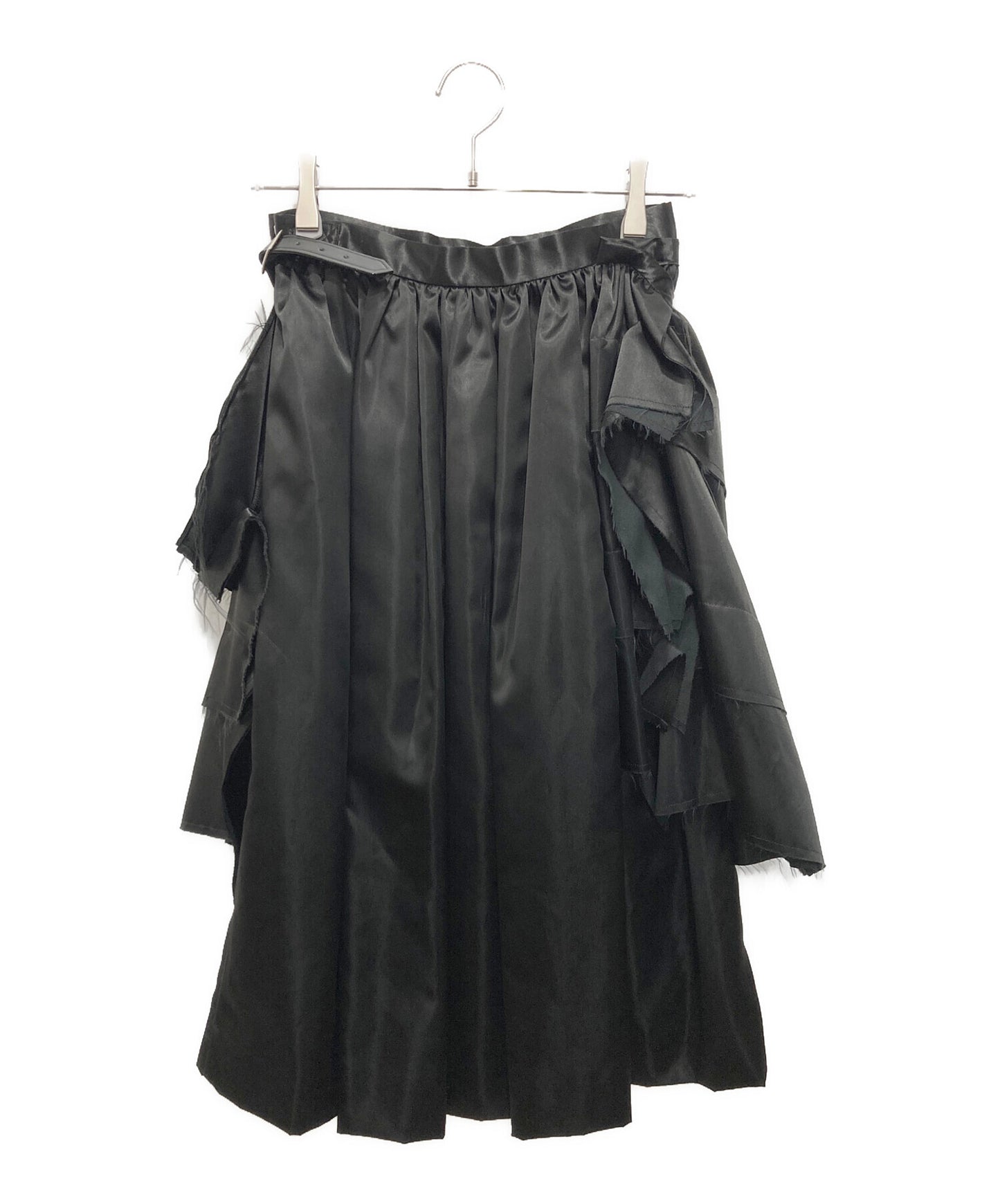 [Pre-owned] COMME des GARCONS Cutoff Tiered Wrap Skirt in Monochrome (LANDSCAPE OF SHADOW) GH-S008/AD2021