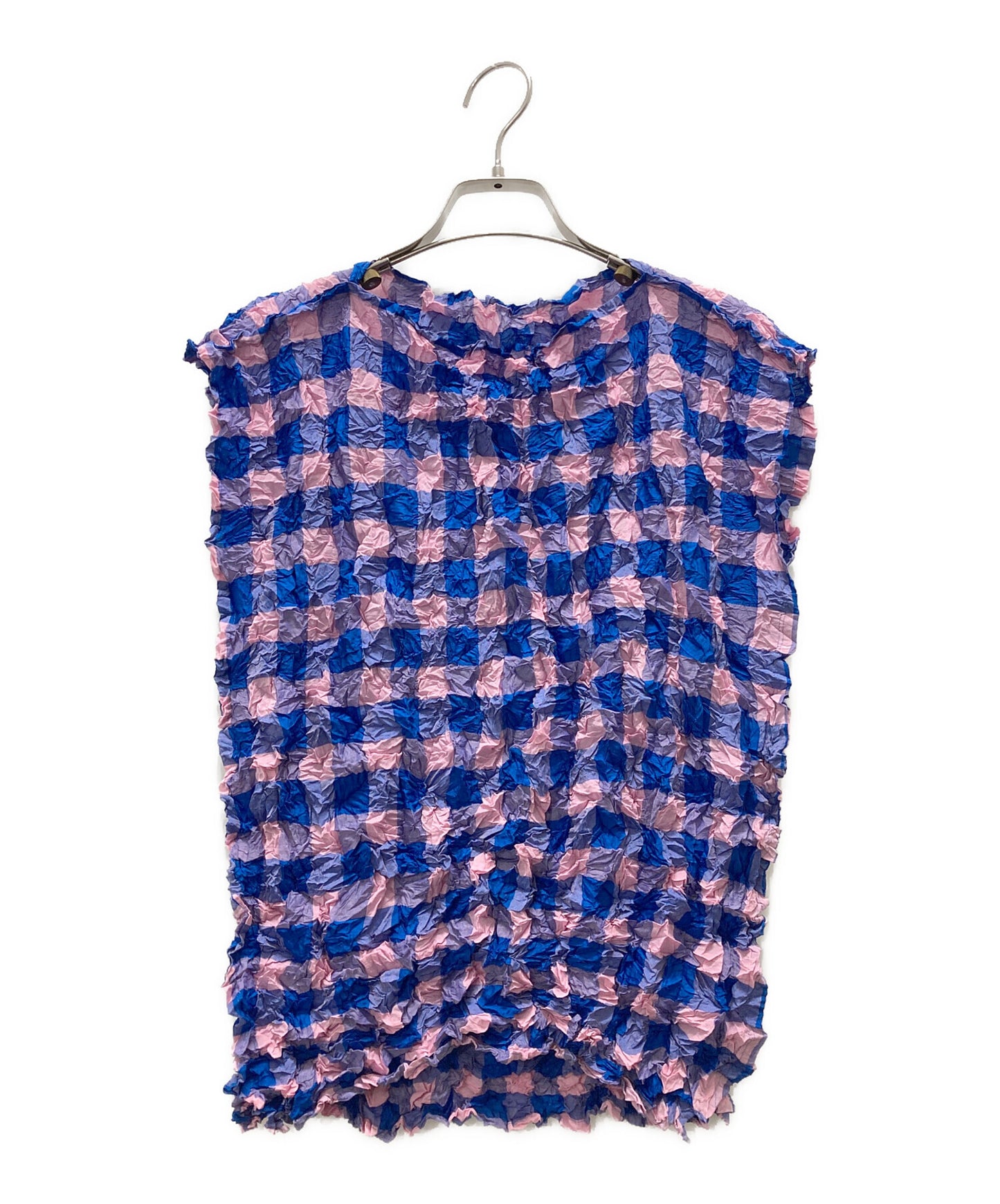 [Pre-owned] me ISSEY MIYAKE gingham check blouse MI32FR631