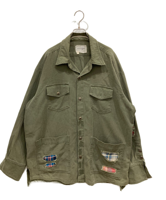 [Pre-owned] GREG LAUREN Boxy Studio Shirt Boxy Studio Shirt Military Coverall