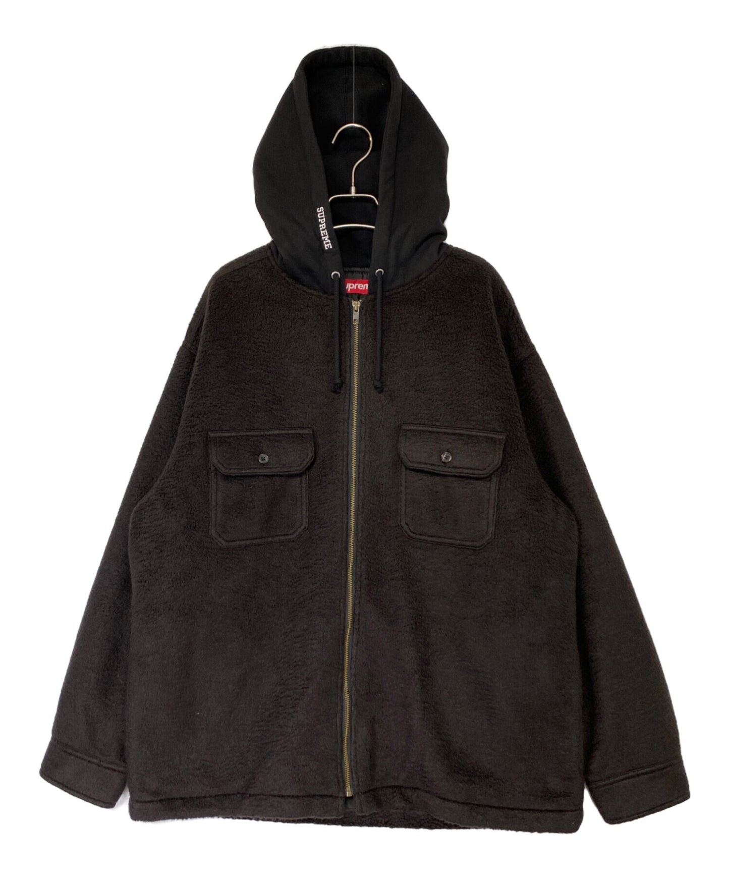 [Pre-owned] SUPREME fleece zip up hooded shirt