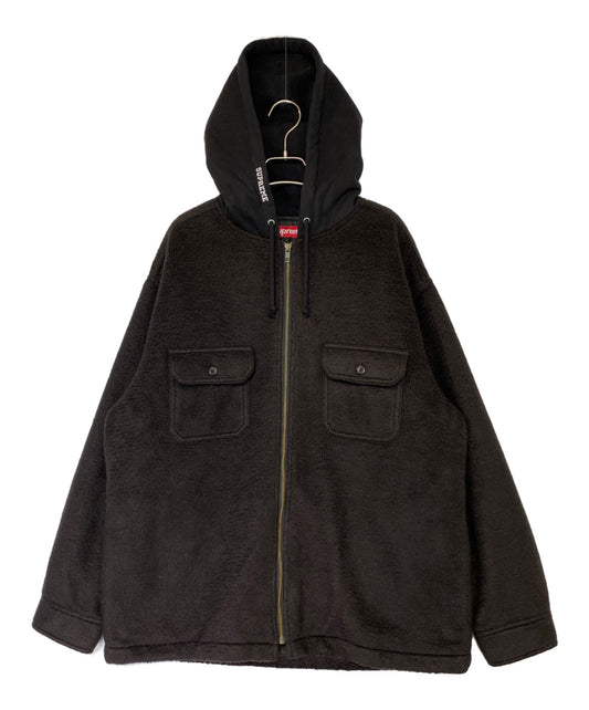 [Pre-owned] SUPREME fleece zip up hooded shirt