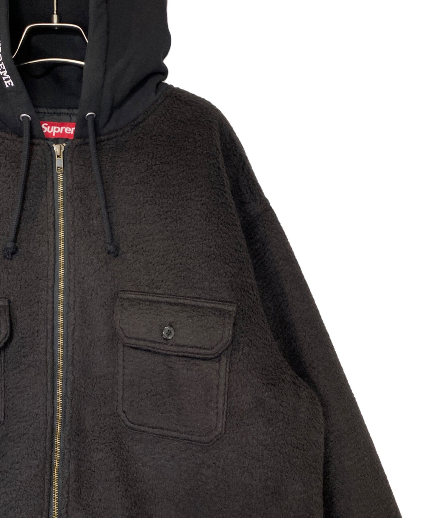 [Pre-owned] SUPREME fleece zip up hooded shirt