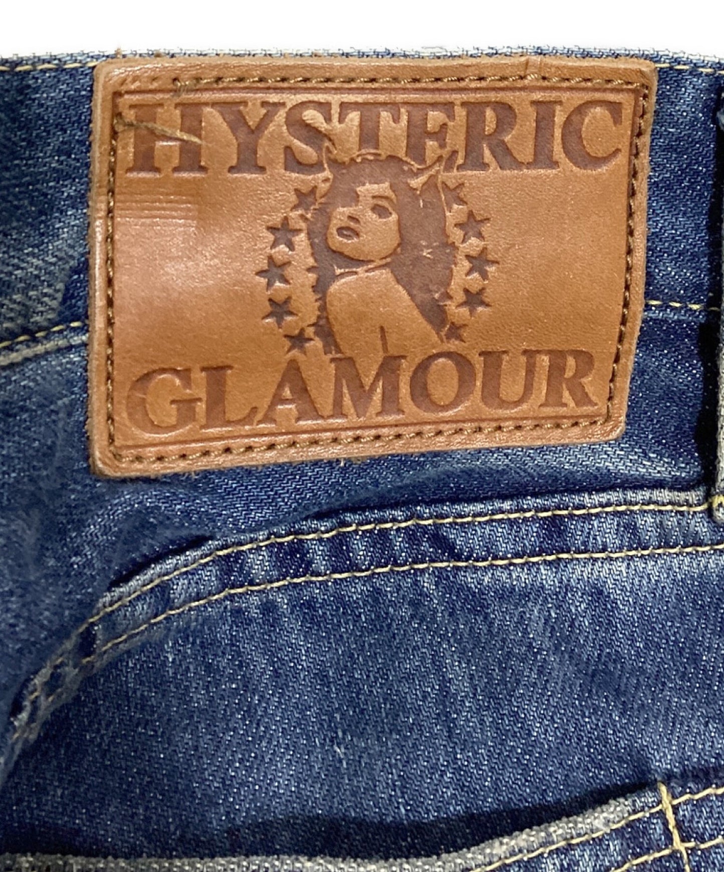[Pre-owned] Hysteric Glamour Pyramid studs damaged and repaired denim pants 0241AP10