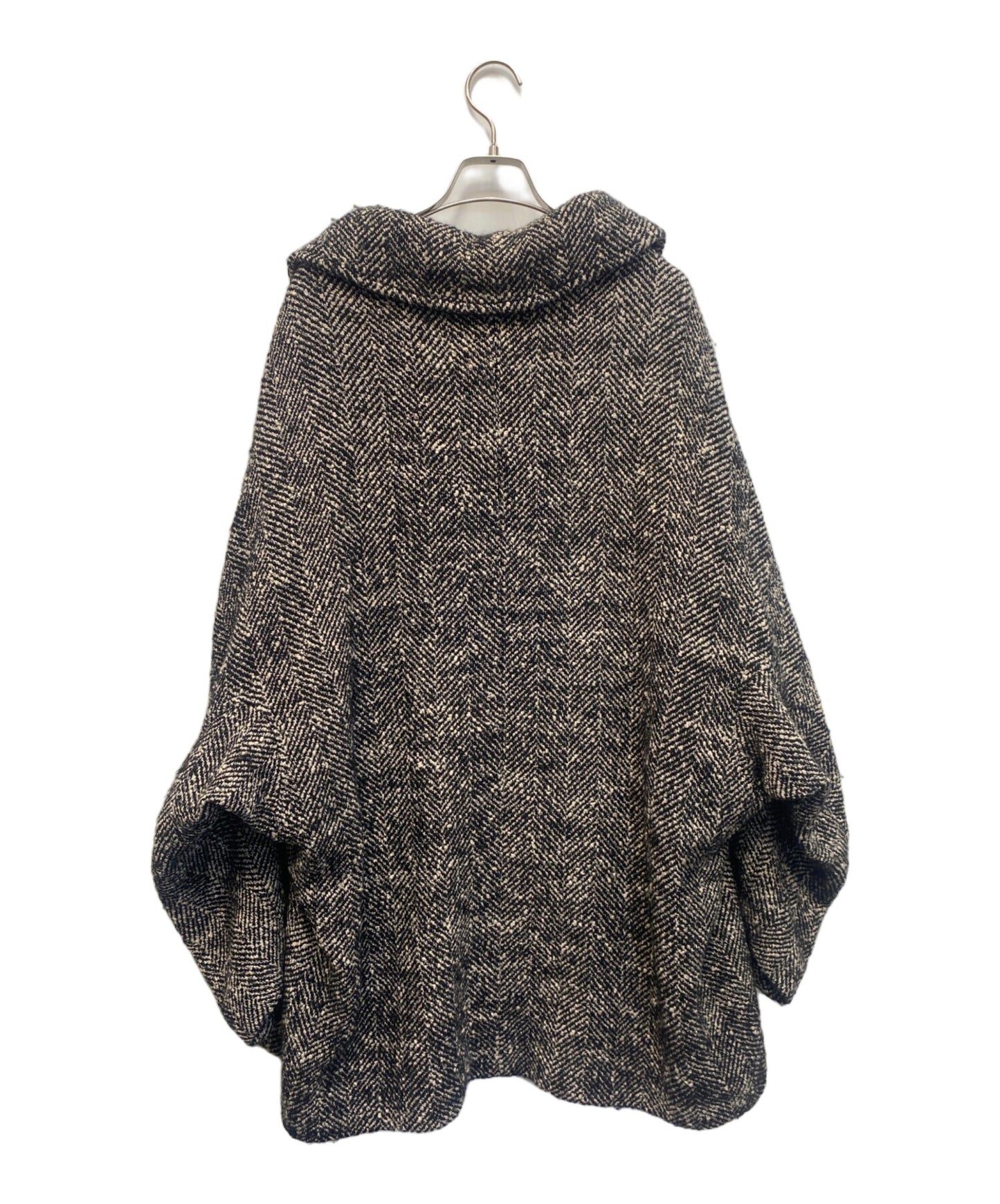 [Pre-owned] Y's WOOL SLUB YARN HERRINGBONE MIDDLE CAPE COAT YX-C07-110