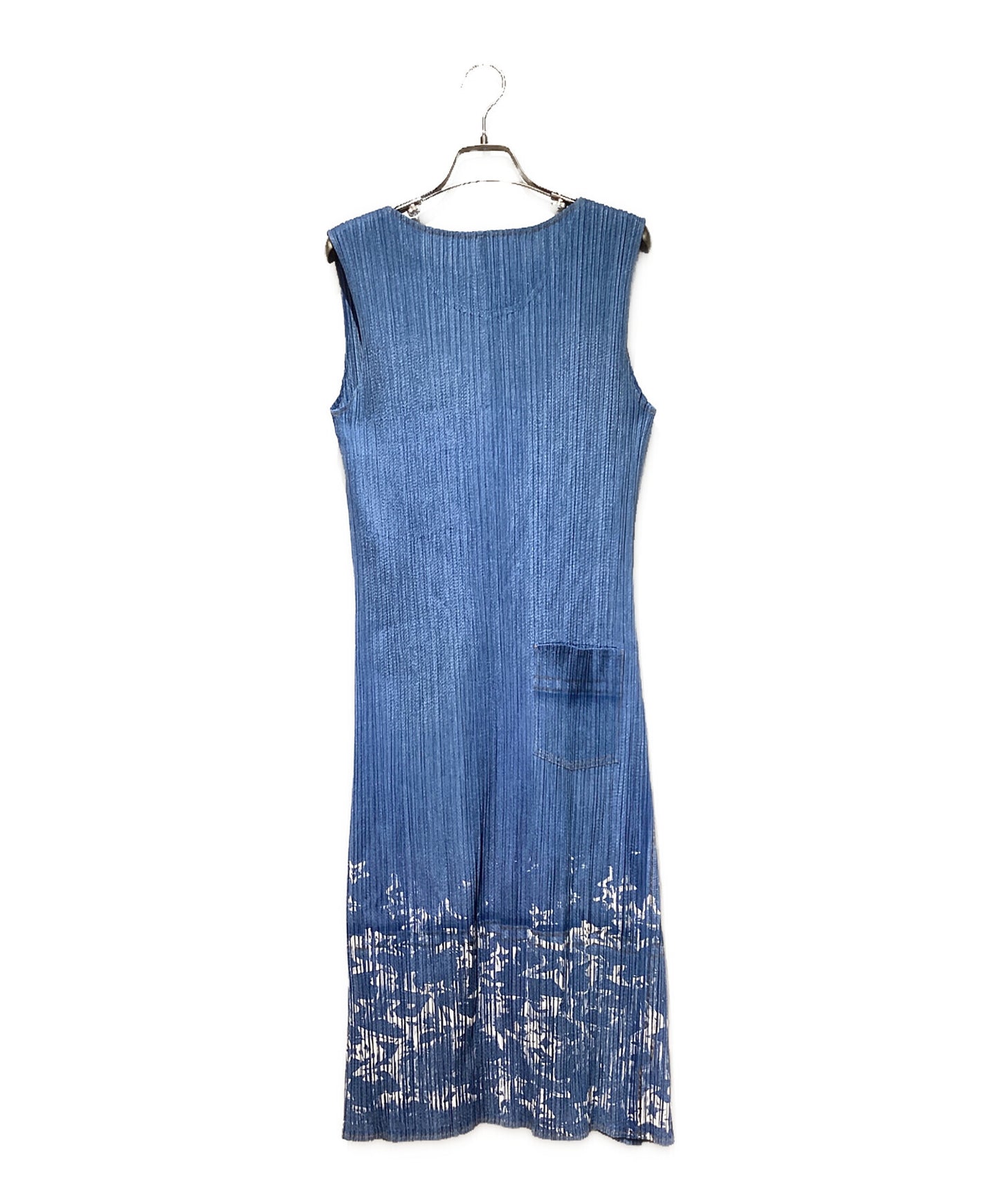 [Pre-owned] PLEATS PLEASE Denim Transfer Star Print Dress PP22-JH915