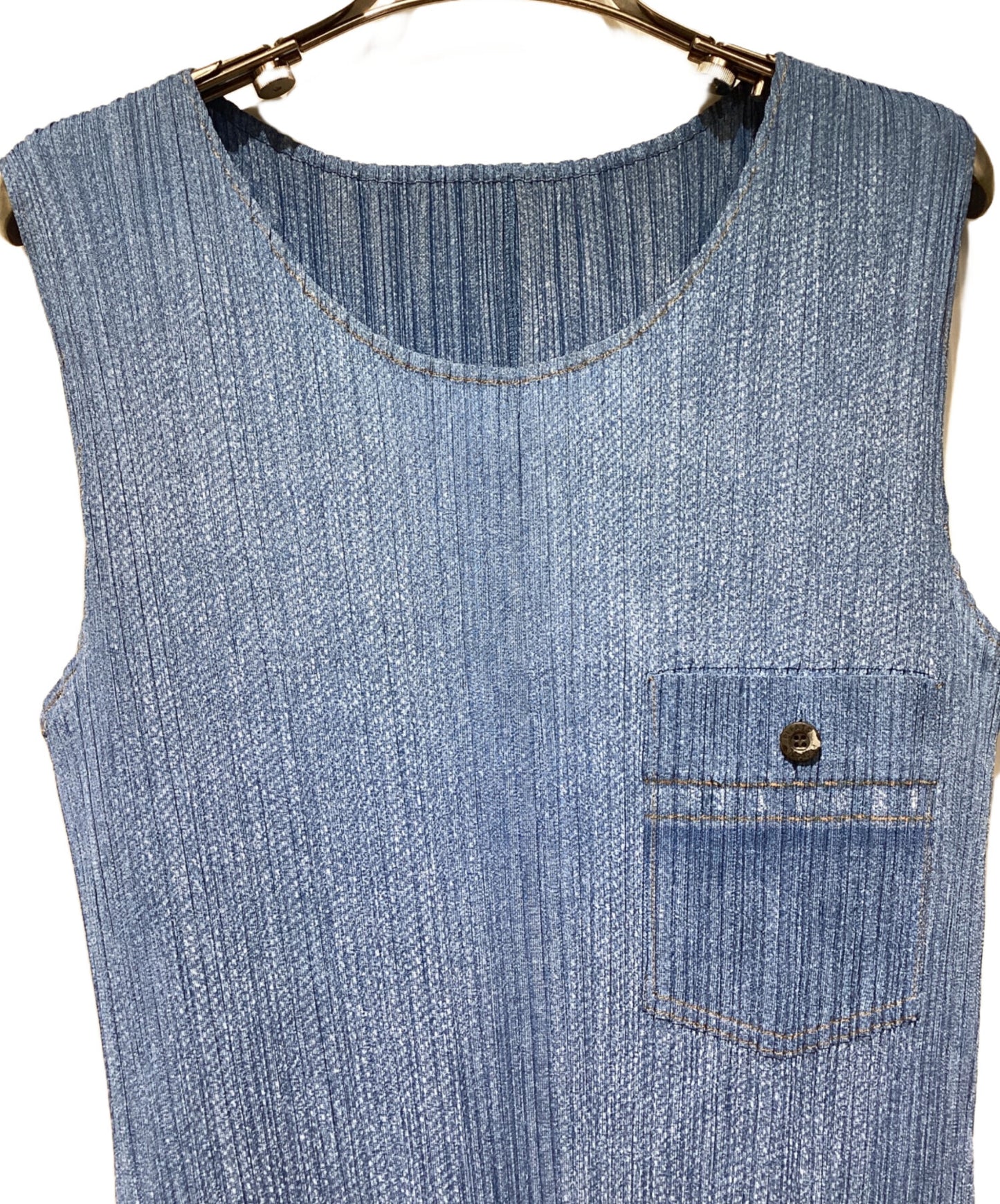 [Pre-owned] PLEATS PLEASE Denim Transfer Star Print Dress PP22-JH915