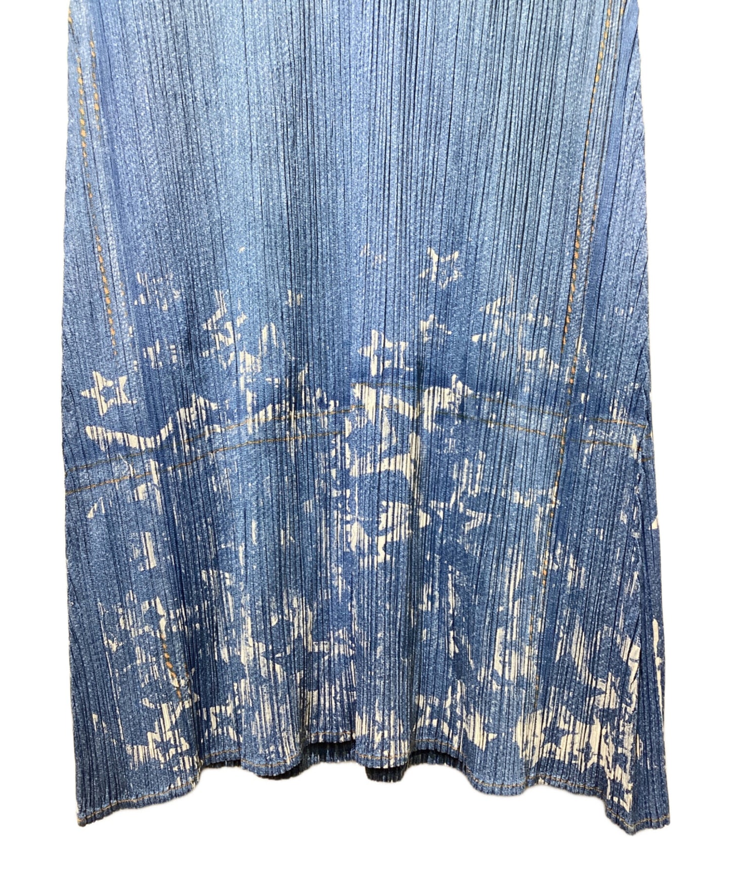 [Pre-owned] PLEATS PLEASE Denim Transfer Star Print Dress PP22-JH915