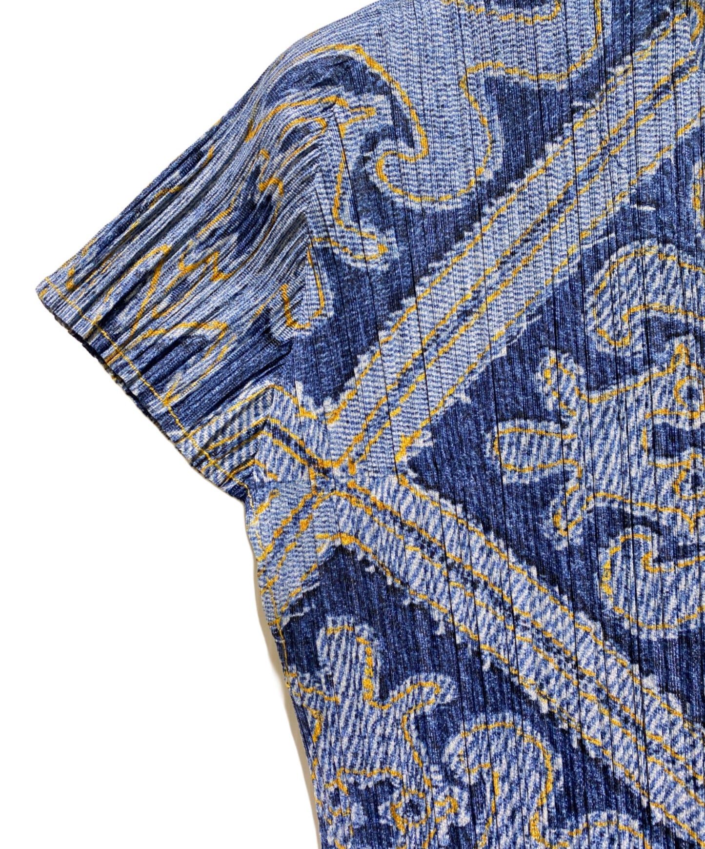 [Pre-owned] PLEATS PLEASE Short-sleeved dress with all-over pattern PP91-JH563