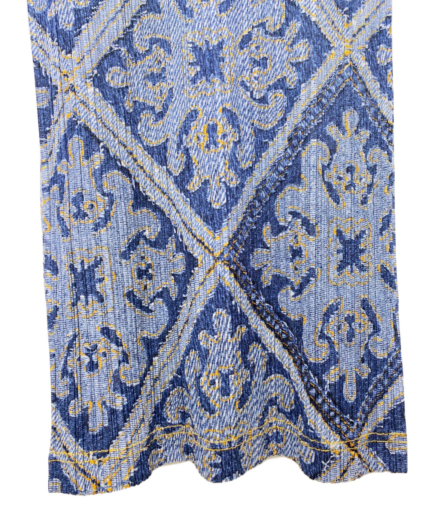 [Pre-owned] PLEATS PLEASE Short-sleeved dress with all-over pattern PP91-JH563