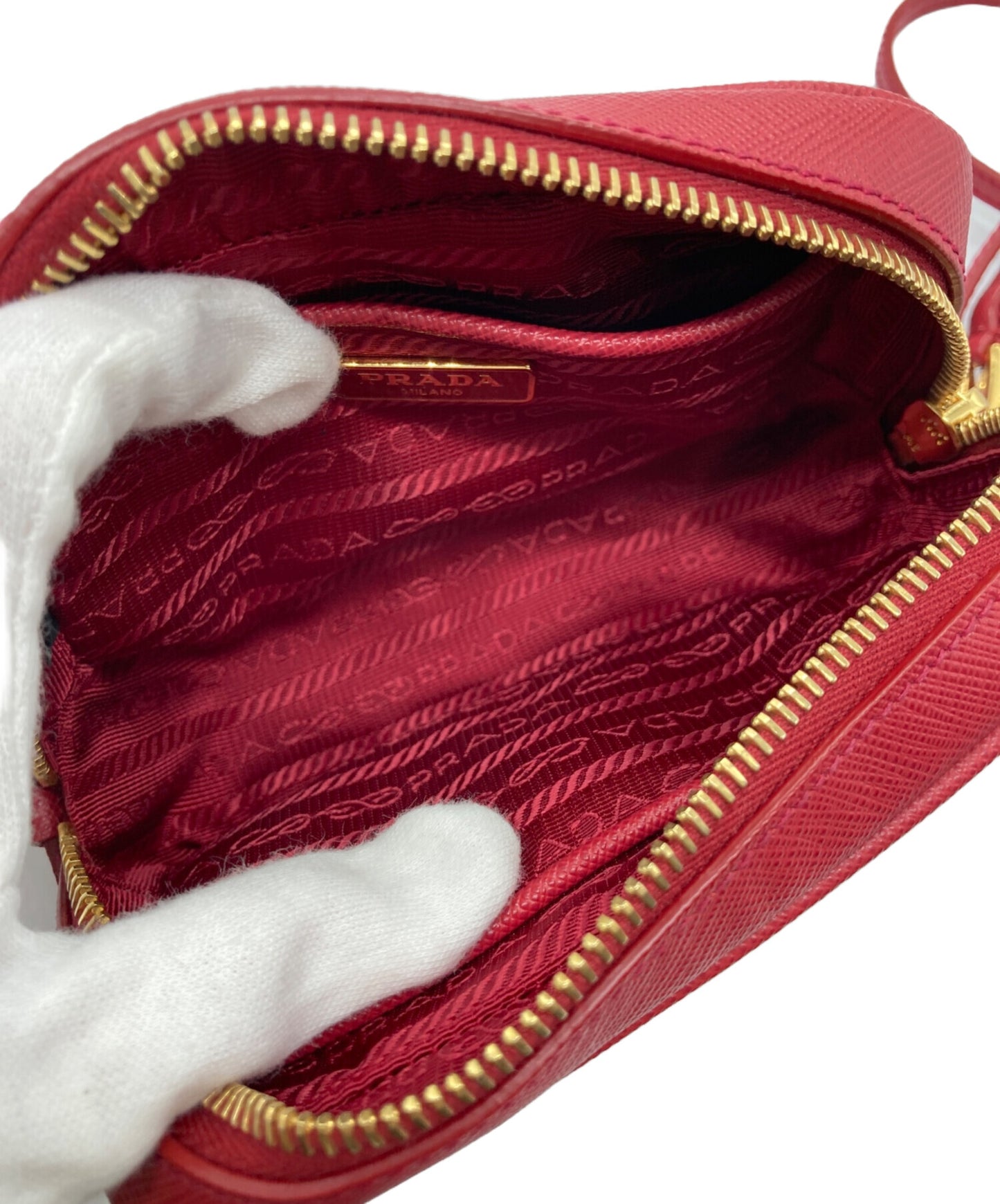 [Pre-owned] PRADA Saffiano leather shoulder bag 1NF674