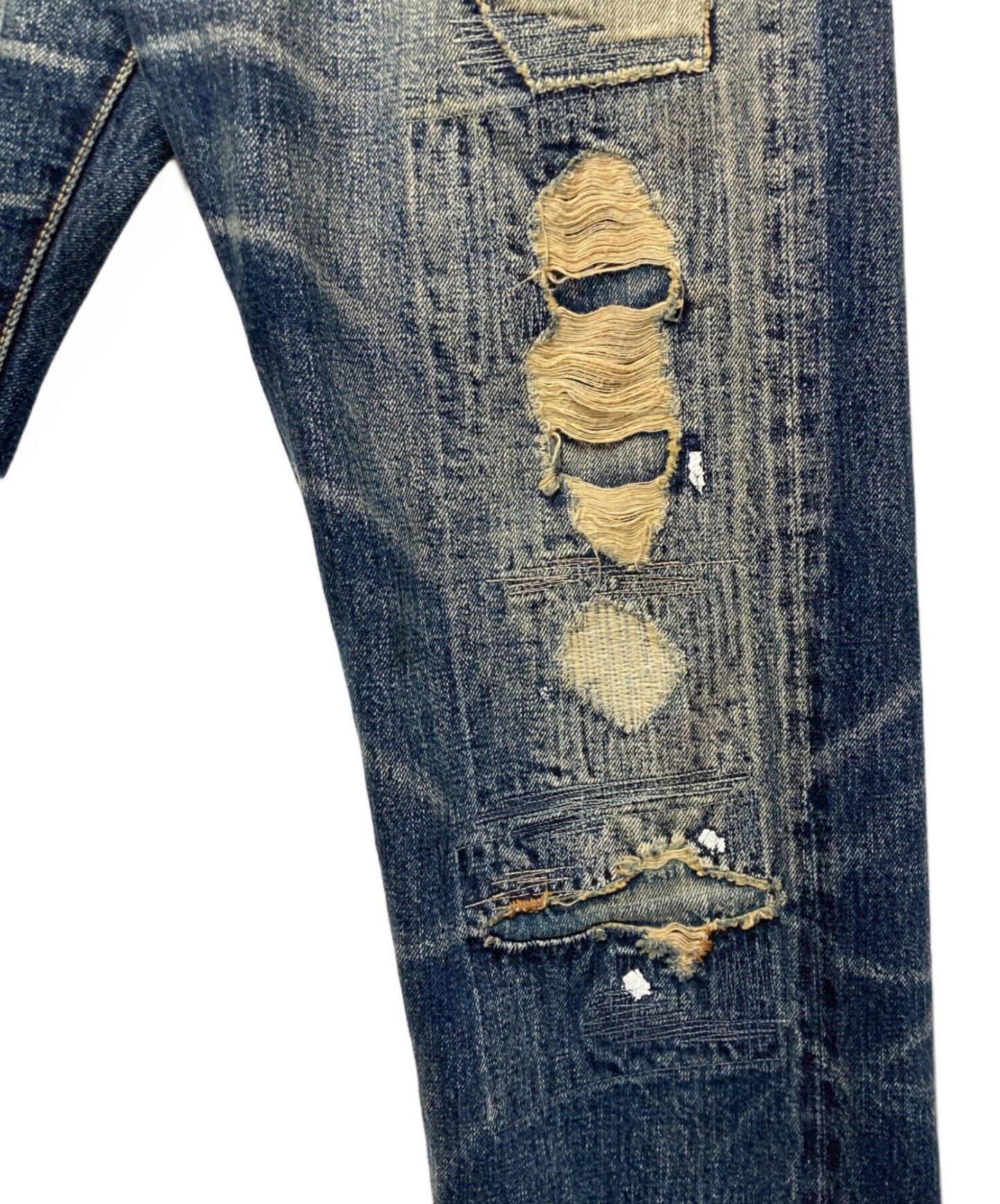 [Pre-owned] KAPITAL Ragged patchwork denim pants
