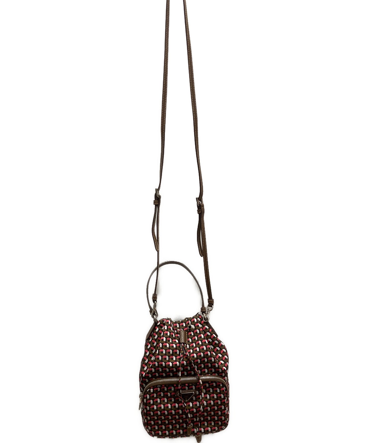[Pre-owned] PRADA Geometric Pattern Bucket Bag 1N1864