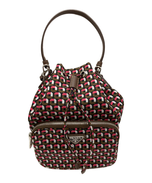 [Pre-owned] PRADA Geometric Pattern Bucket Bag 1N1864