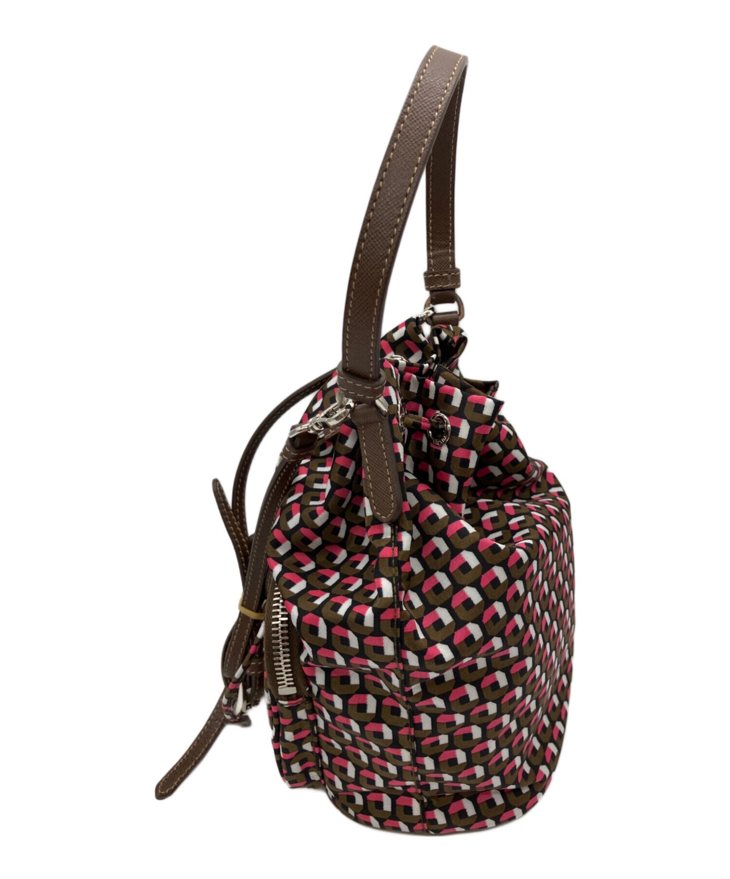 [Pre-owned] PRADA Geometric Pattern Bucket Bag 1N1864