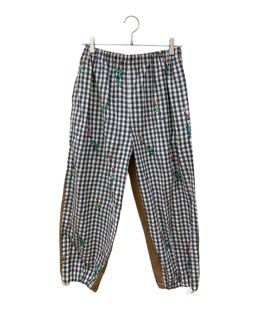 [Pre-owned] TAO COMME des GARCONS Cotton cross check embroidery and cotton linen twill elastic waist pants TM-P013/AD2023