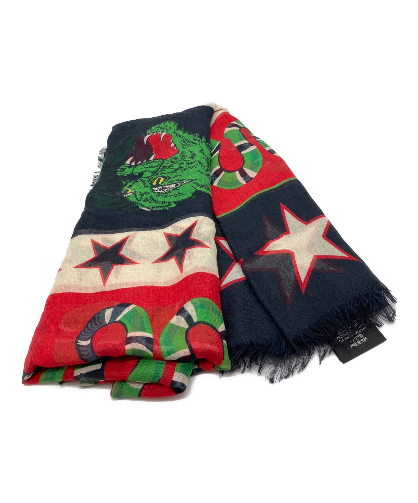 [Pre-owned] GUCCI Mixed Symbol Print Modal & Silk Scarf