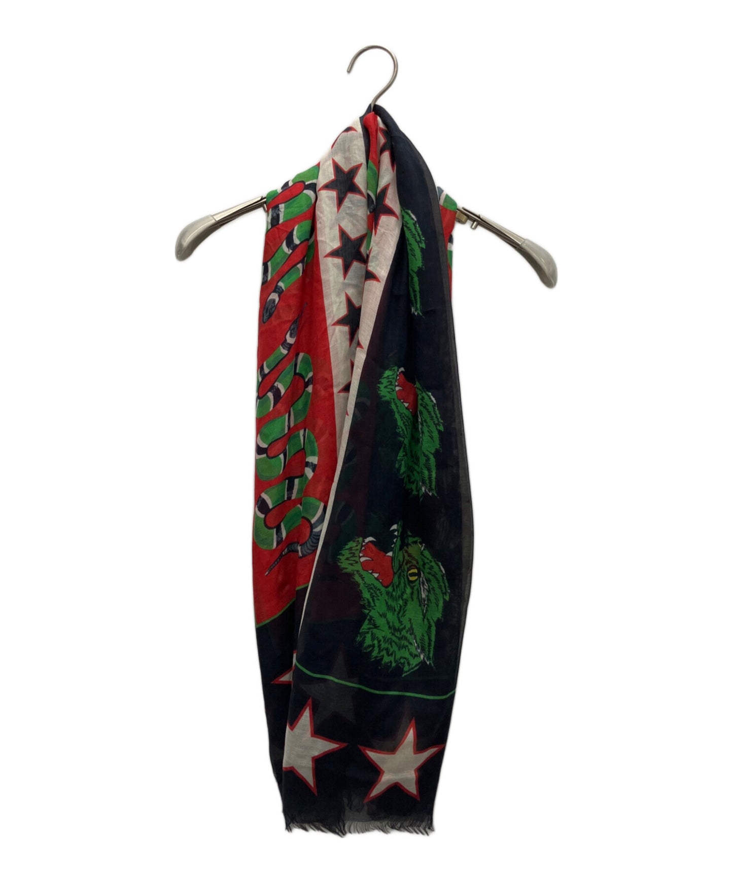 [Pre-owned] GUCCI Mixed Symbol Print Modal & Silk Scarf