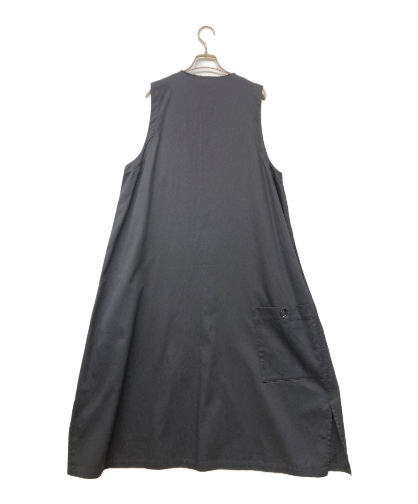 [Pre-owned] Y's Sleeveless dress / YOHJI YAMAMOTO / Yohji Yamamoto / long length / oversized / front pockets / slit / sleeveless / mode / designer / domestique / monotone / MADE I JAPAN / made in Japan / spring / summer YZ-D85-002