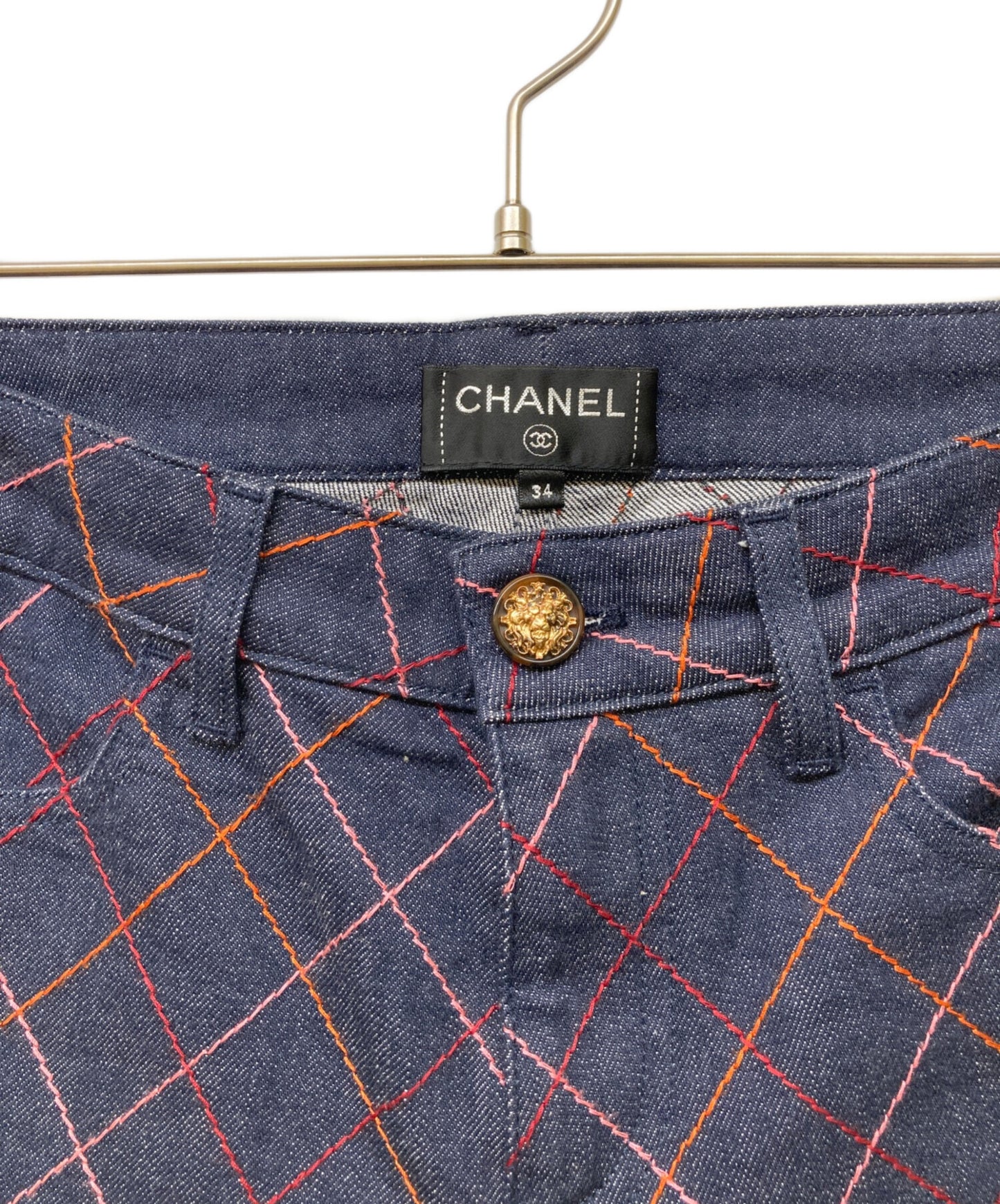 [Pre-owned] CHANEL Stitch Design Denim Pants / Denim Pants P56769V43106