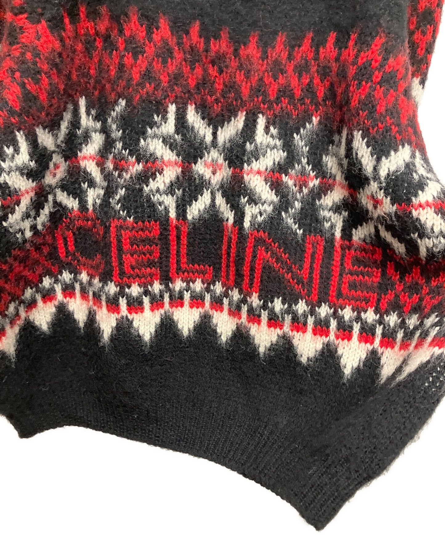 [Pre-owned] CELINE 22AW Eddy Period Fair Isle Boxy Logo Knit/Knit Pullover/Oversized Knit 2AA80628S