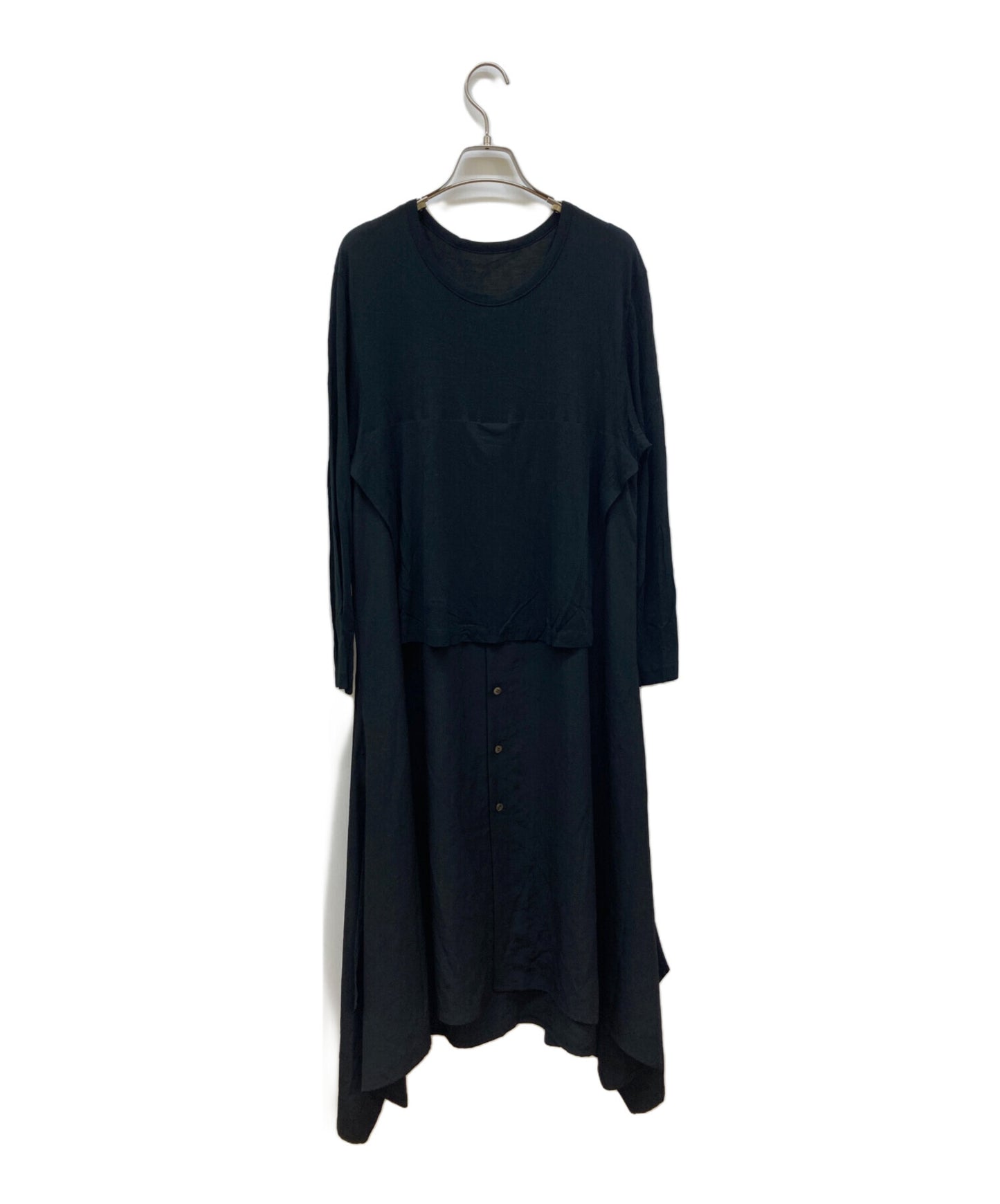 [Pre-owned] GROUND Y Vintage Decyne Jersey Long Shirt Docking Cut Sew GA-T05-801