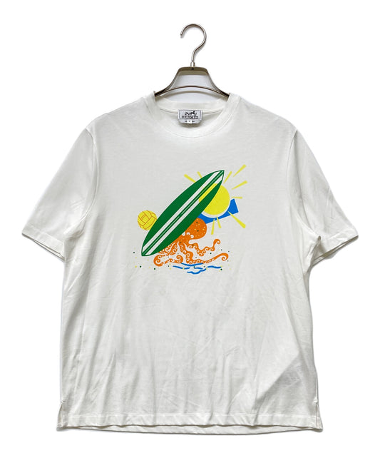 [Pre-owned] HERMES Pool Watch T-shirt / Printed T-shirt / Cut and sewn / Short sleeves / made in italy / made in Italy / euro / european / designer / luxury / imported / white