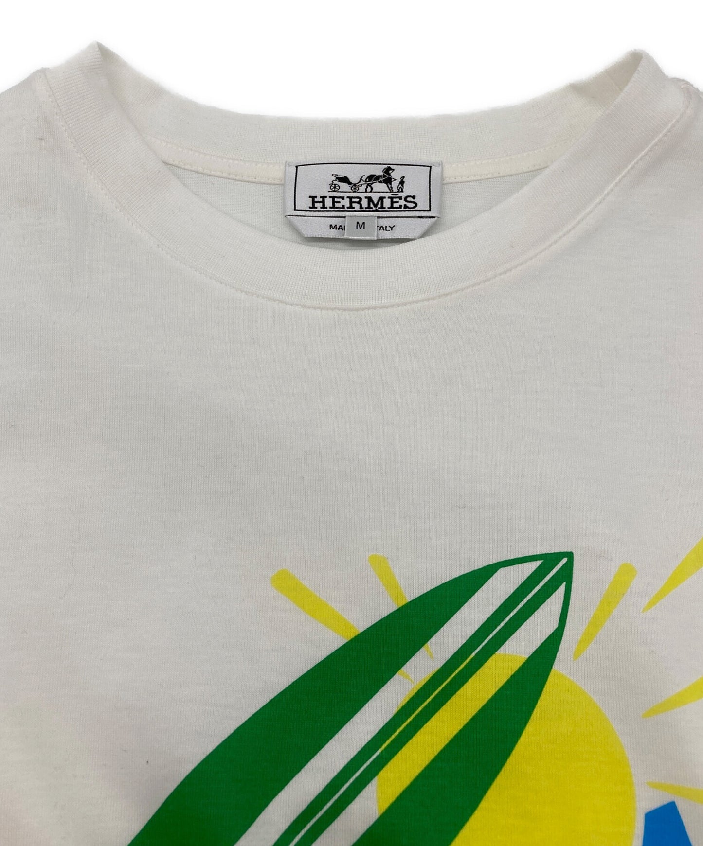 [Pre-owned] HERMES Pool Watch T-shirt / Printed T-shirt / Cut and sewn / Short sleeves / made in italy / made in Italy / euro / european / designer / luxury / imported / white