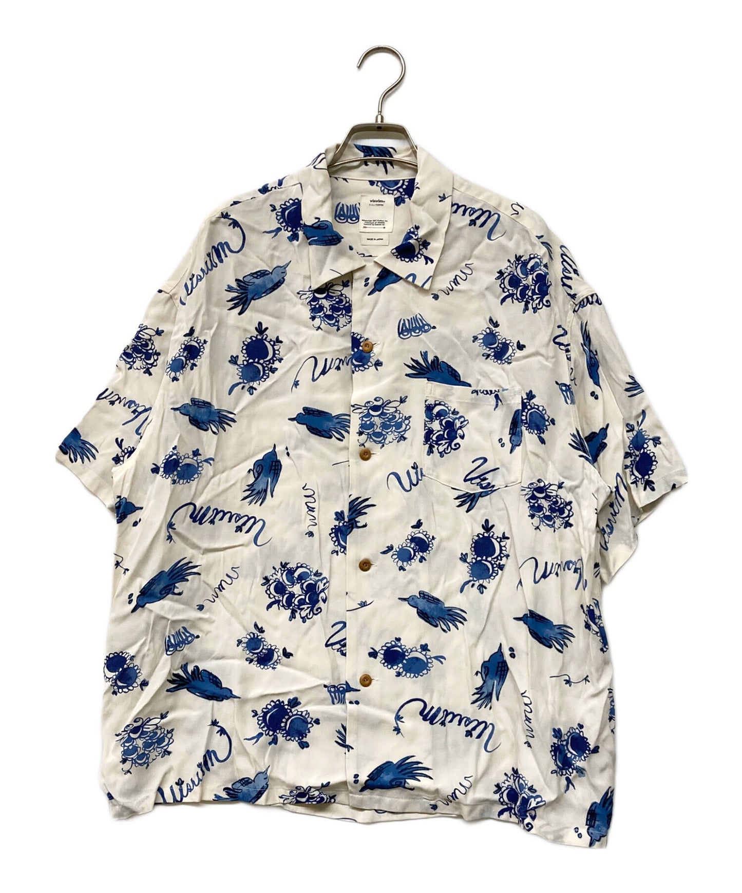 [Pre-owned] VISVIM WALLIS SHIRT S/S SUNNYBIRD / short sleeve / open collar shirt / open collar shirt / rayon shirt / full pattern / oversized / high-twisted rayon crepe / MADE IN JAPAN / made in Japan 0122105011017