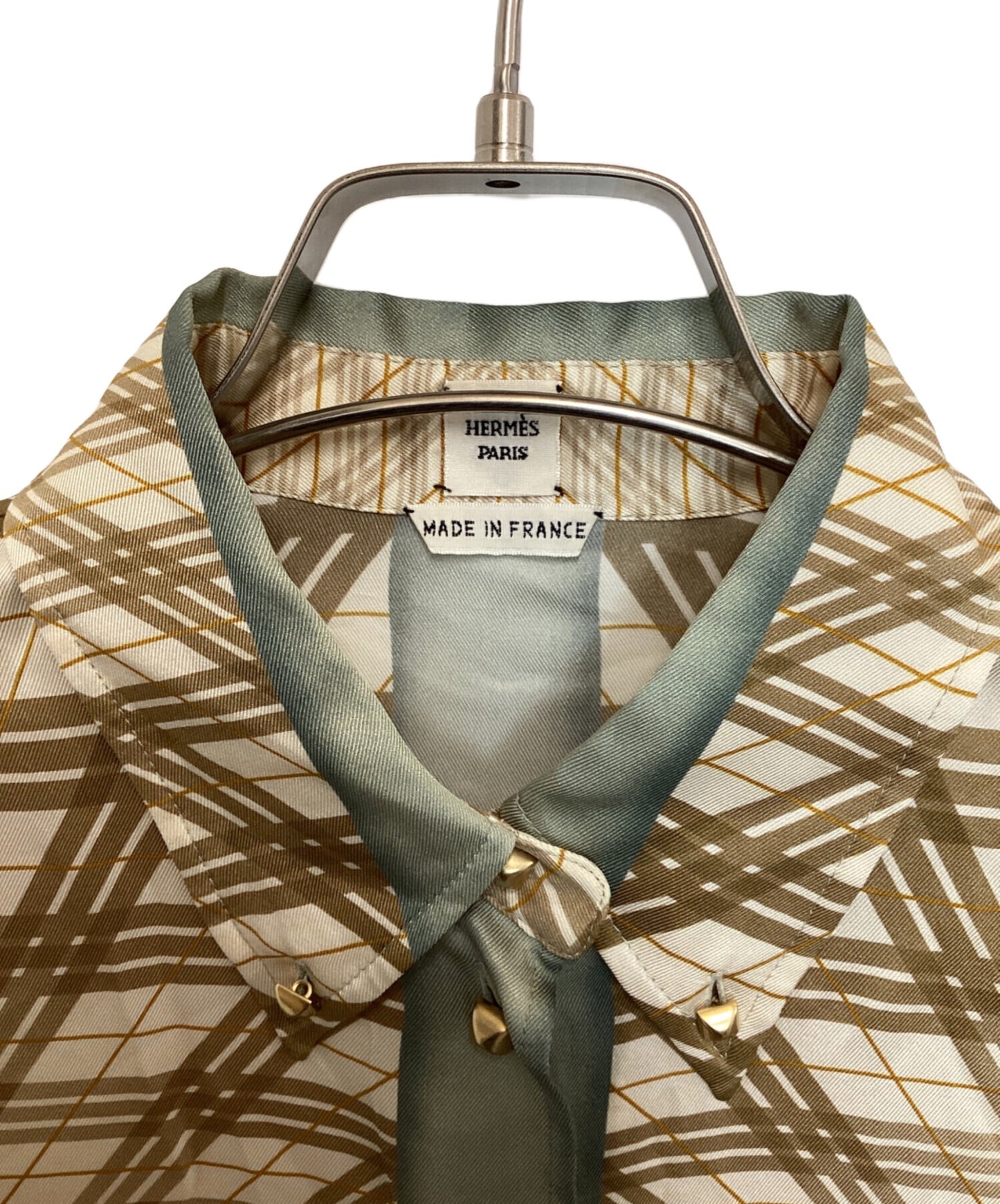 [Pre-owned] HERMES Medor Button Silk Shirt