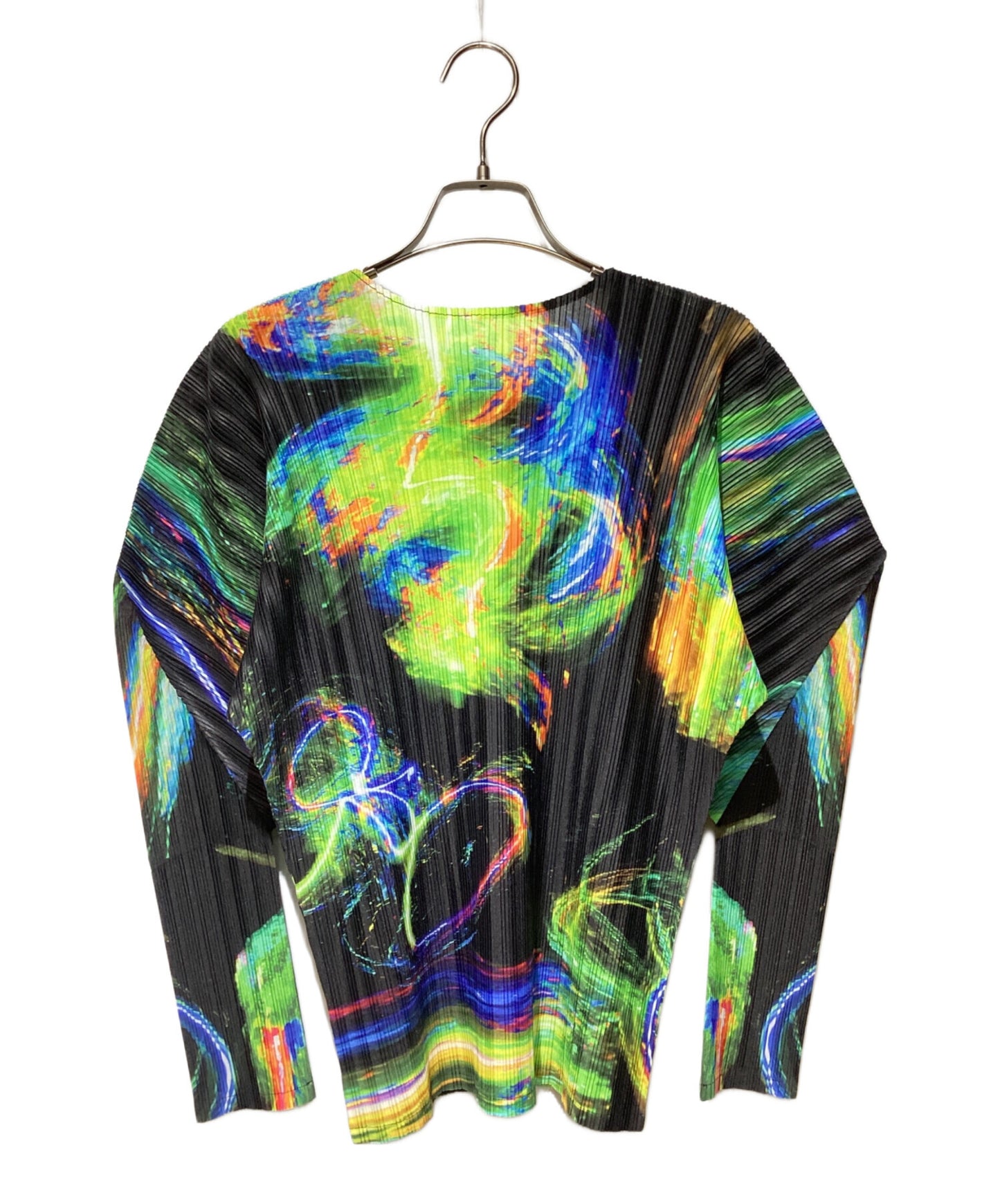 [Pre-owned] PLEATS PLEASE SPECTRUM RIB/Dolman sleeve blouse PP43FK342