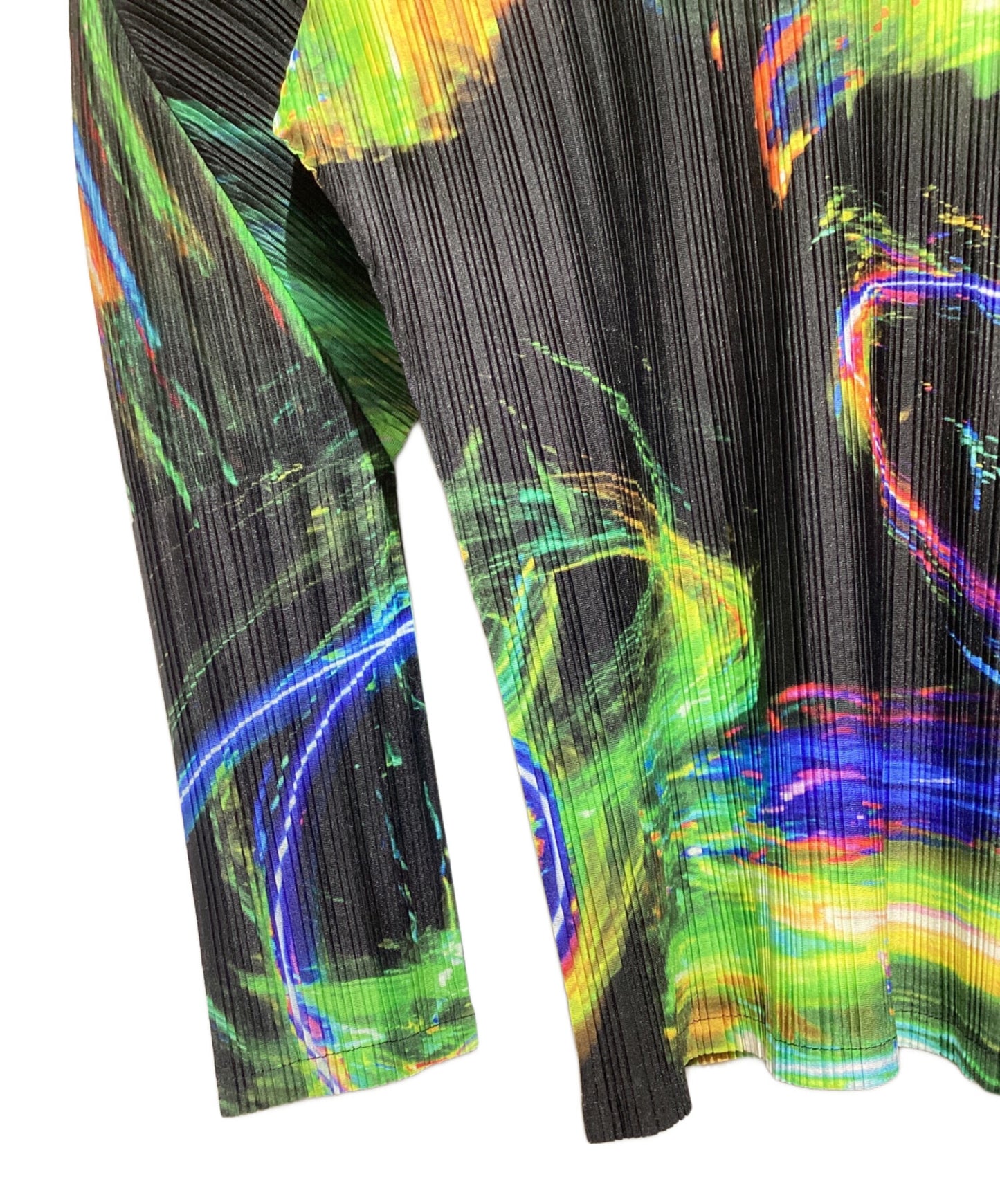 [Pre-owned] PLEATS PLEASE SPECTRUM RIB/Dolman sleeve blouse PP43FK342