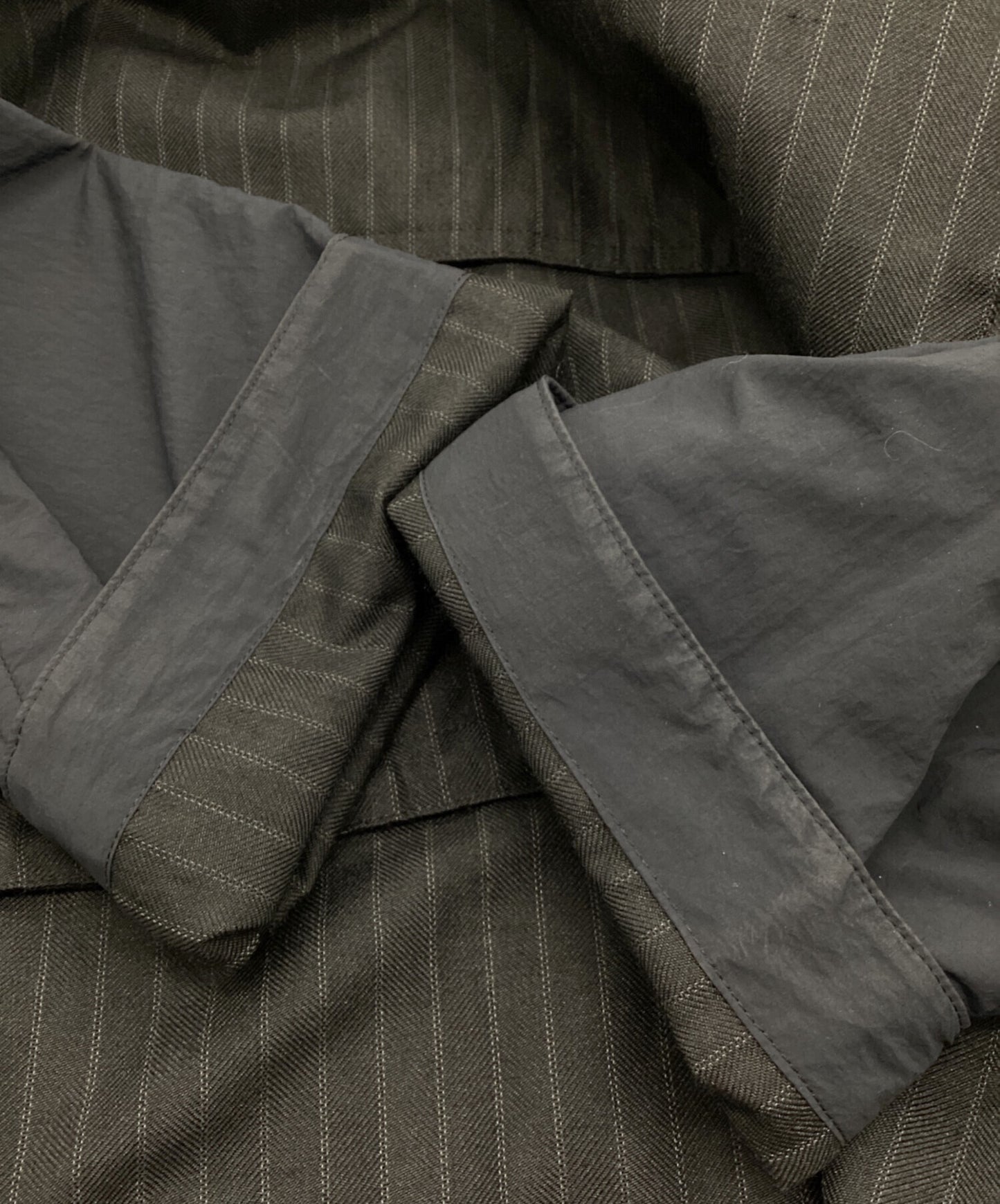 [Pre-owned] COMME des GARCONS HOMME Ester Ramie Herringbone and Nylon Asser Anorak Parka HM-J004