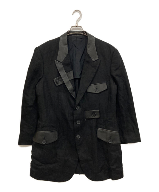 [Pre-owned] Yohji Yamamoto pour homme Tab-fastening peaked leather JKT HZ-J19-804
