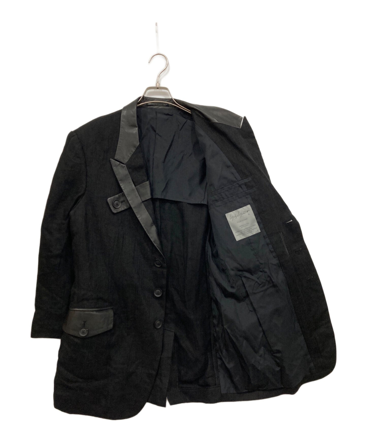 [Pre-owned] Yohji Yamamoto pour homme Tab-fastening peaked leather JKT HZ-J19-804