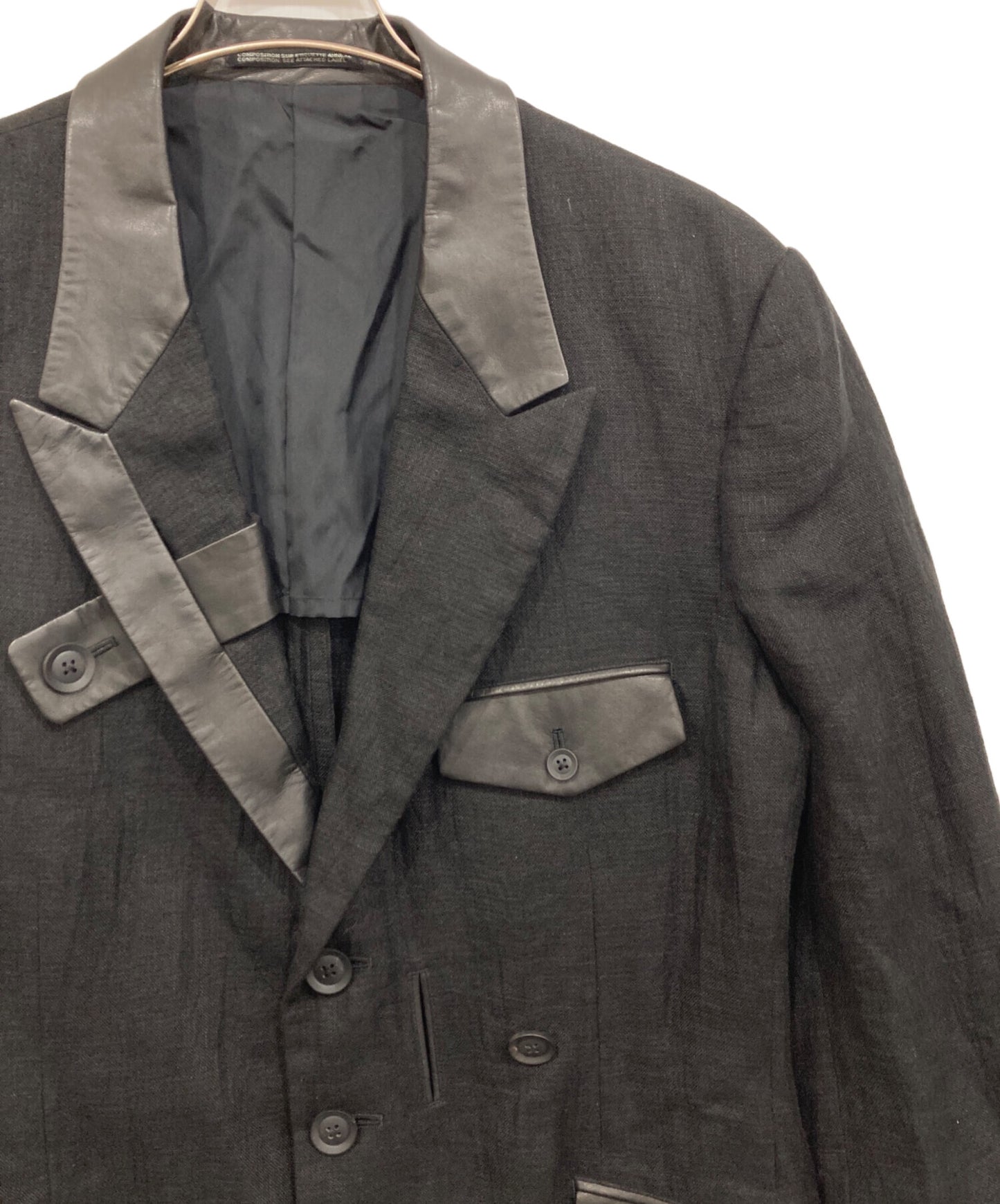 [Pre-owned] Yohji Yamamoto pour homme Tab-fastening peaked leather JKT HZ-J19-804