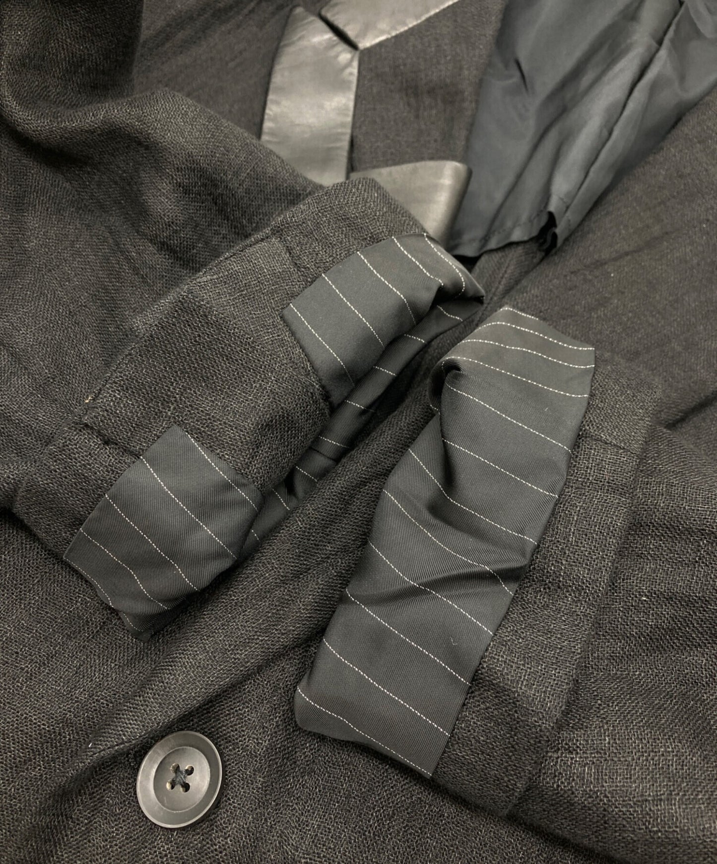 [Pre-owned] Yohji Yamamoto pour homme Tab-fastening peaked leather JKT HZ-J19-804