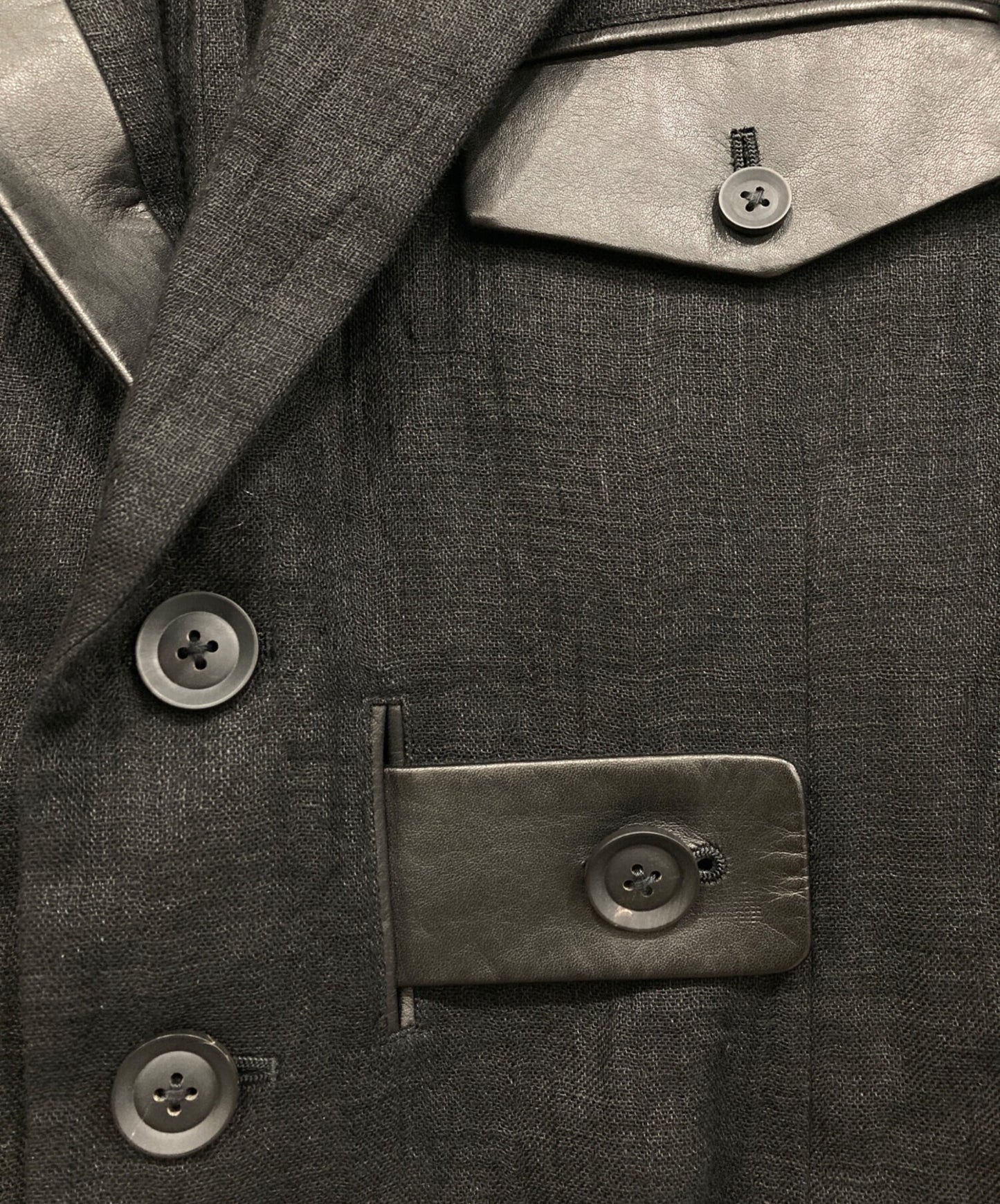 [Pre-owned] Yohji Yamamoto pour homme Tab-fastening peaked leather JKT HZ-J19-804