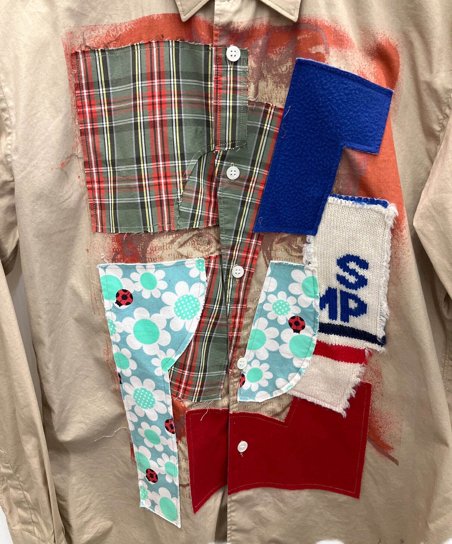 [Pre-owned] COMME des GARCONS SHIRT patchwork shirt S22032