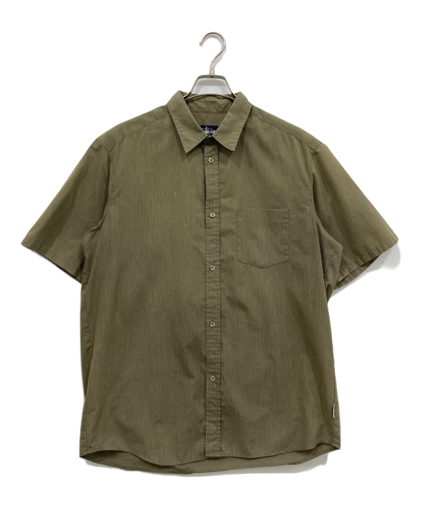 [Pre-owned] stussy wood grain pattern shirt