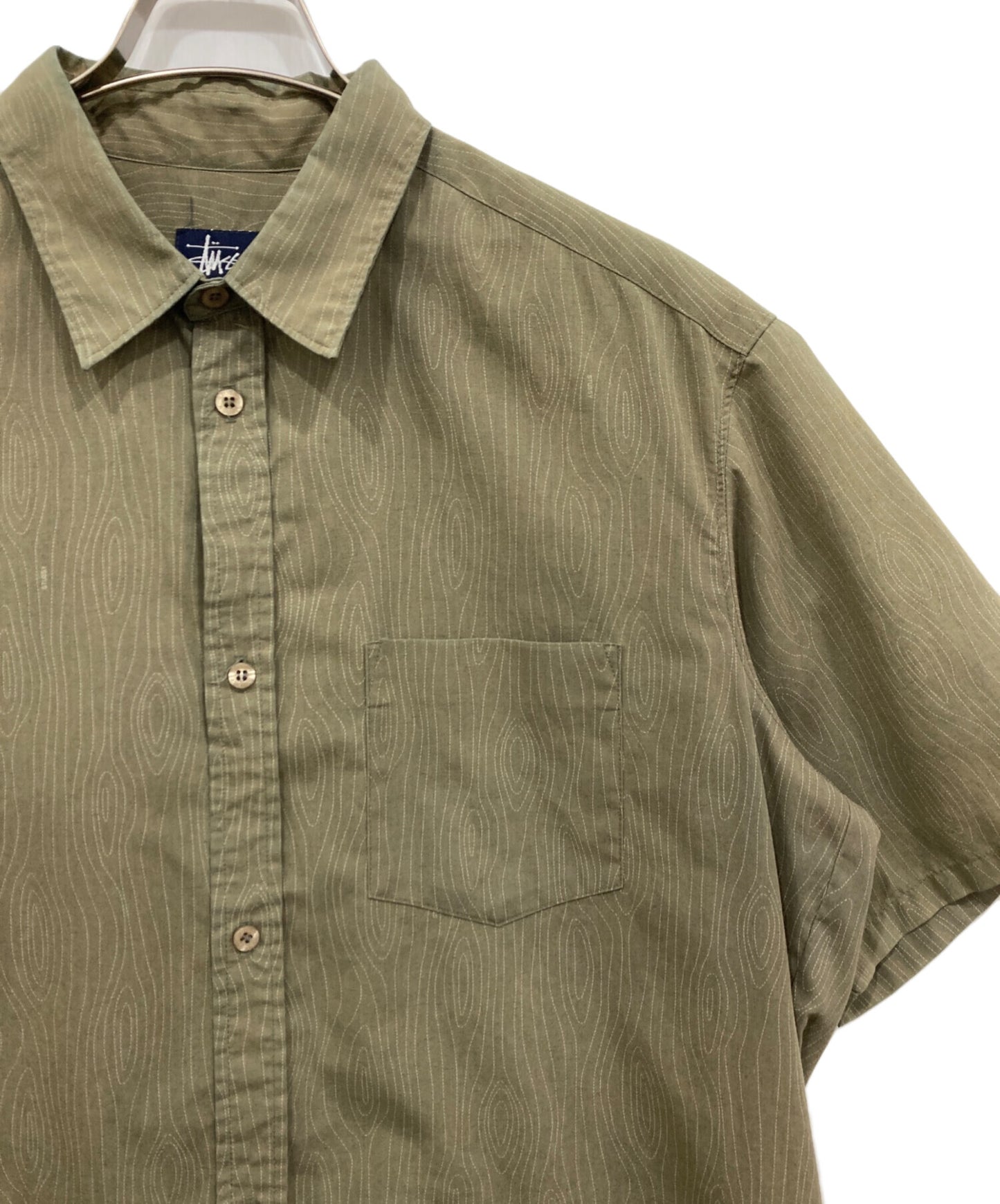[Pre-owned] stussy wood grain pattern shirt