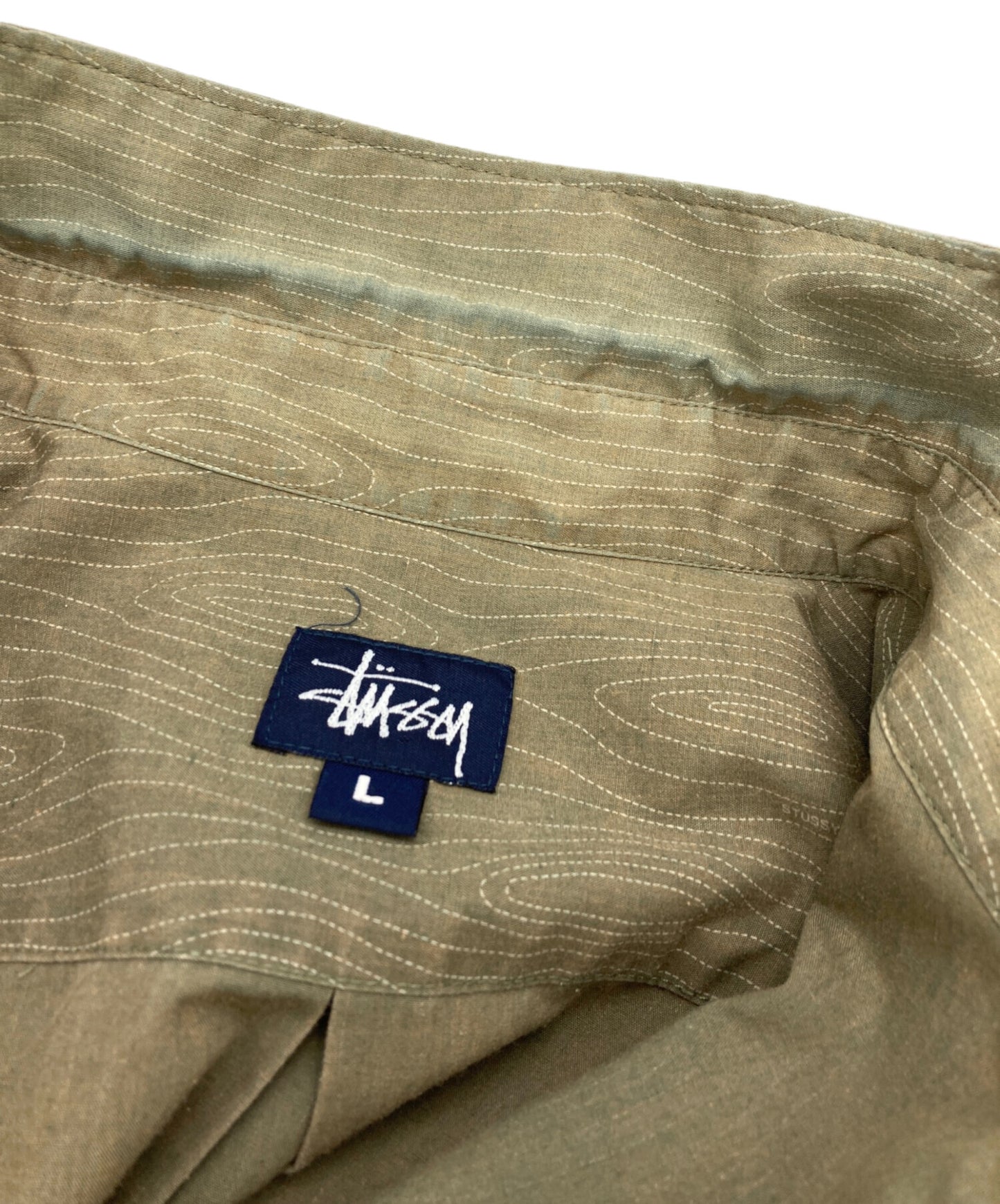 [Pre-owned] stussy wood grain pattern shirt