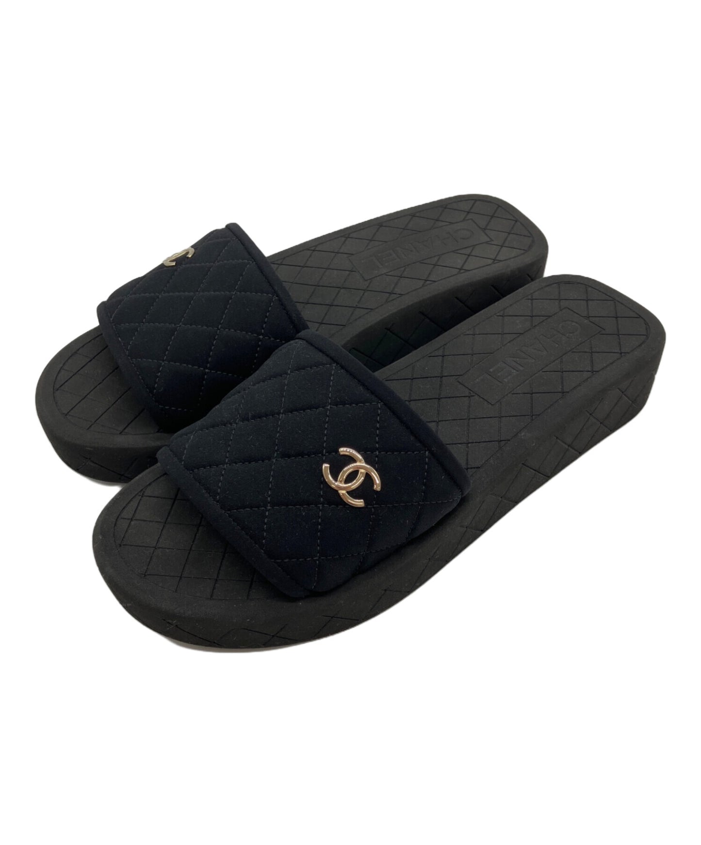 [Pre-owned] CHANEL Coco mark slide sandal T G40144