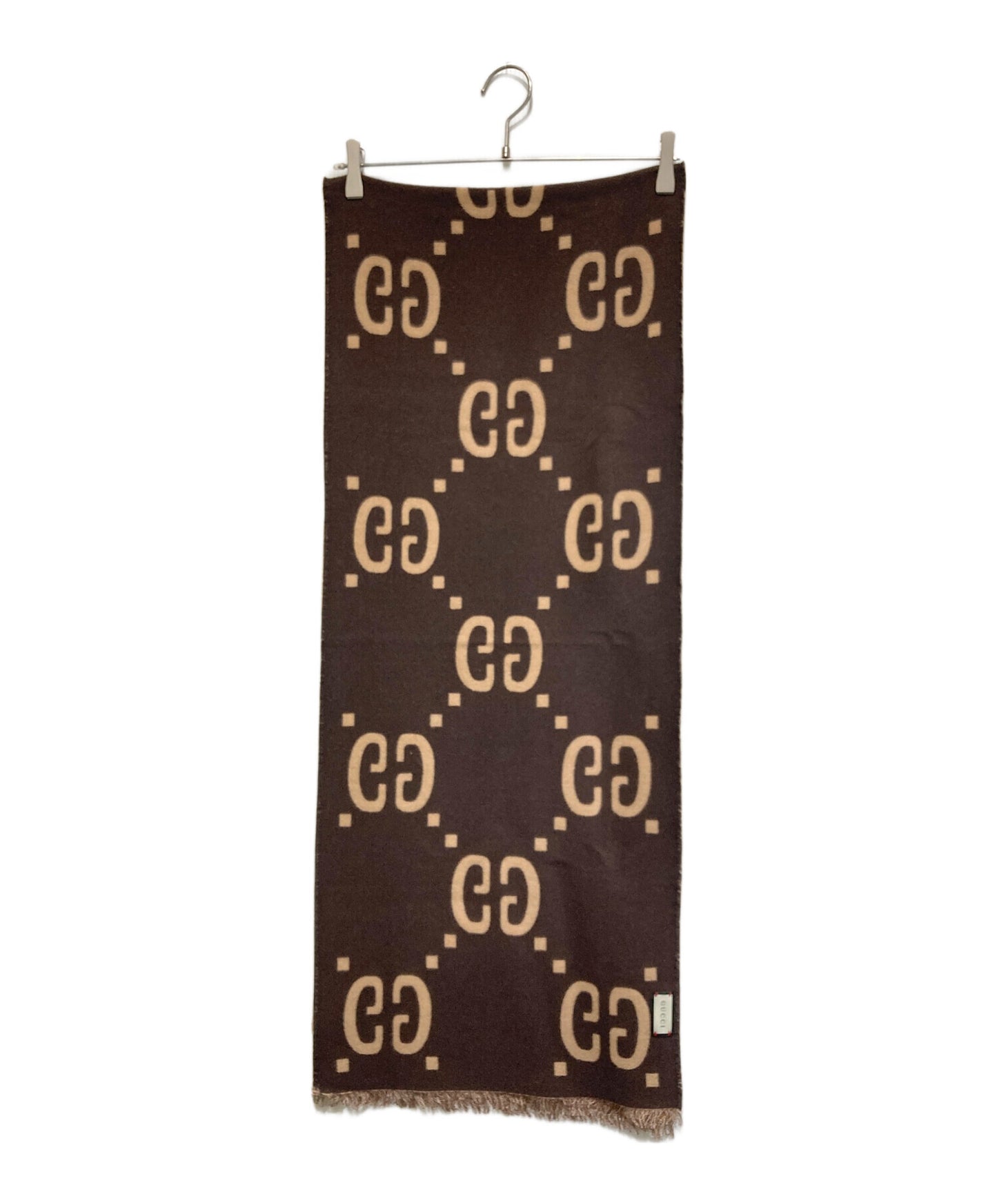 [Pre-owned] GUCCI GG jacquard wool-silk scarf 495592