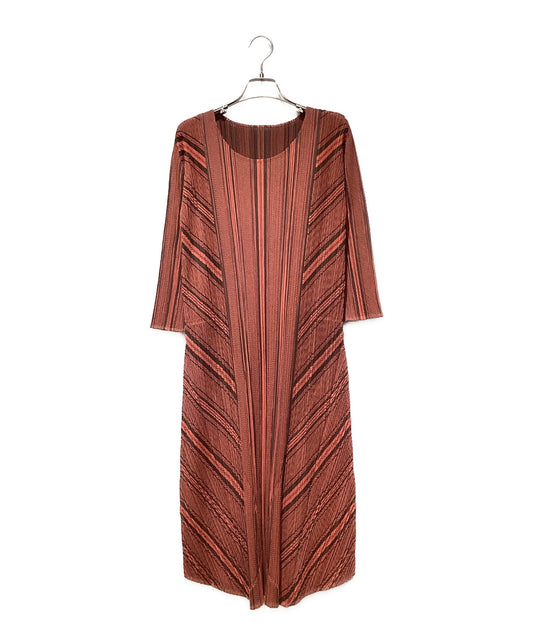 [Pre-owned] PLEATS PLEASE Open Neck Long Dress PP11-JH564