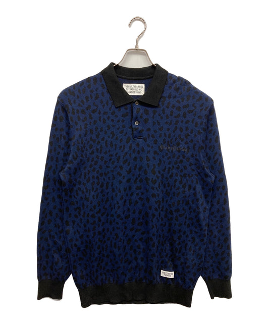 [Pre-owned] WACKO MARIA LEOPARD JACQUARD POLO SHIRT Polo Shirt Long Sleeve Shirt Shirt