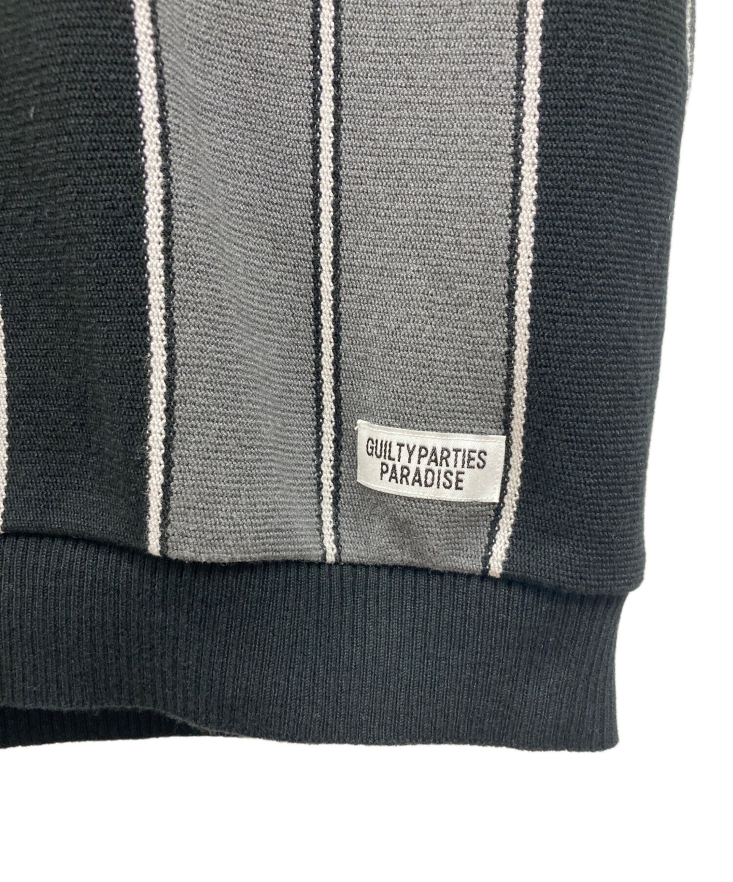 [Pre-owned] WACKO MARIA STRIPED KNIT JACQUARD POLO SHIRT / Striped Knit Jacquard Polo Shirt / Knit Polo / Polo Knit