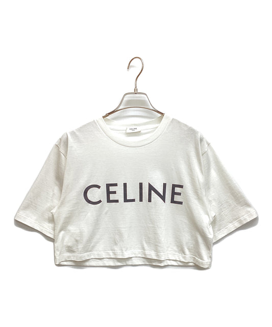 [Pre-owned] CELINE Cropped CELINE T-shirt / Cotton jersey 2X761671Q