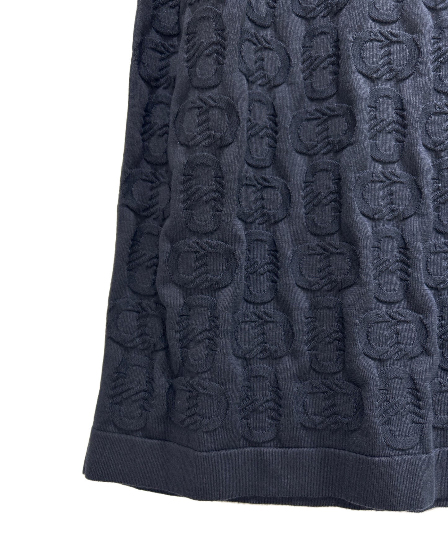 [Pre-owned] HERMES Silk cotton knit dress/Chene d'Angkle/Chene pattern/Long dress 3e2506d3 / 36-7709