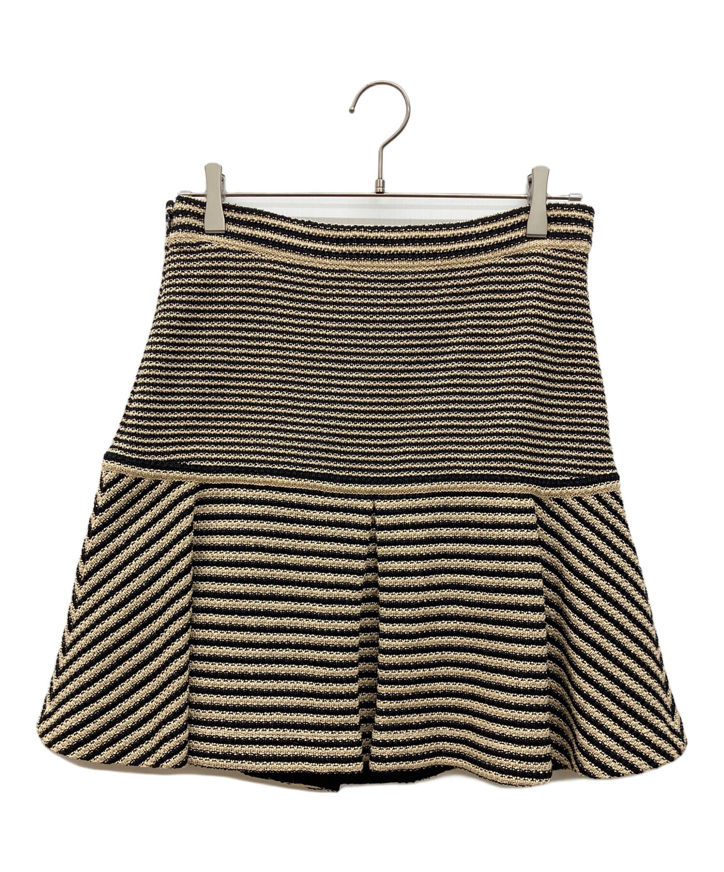[Pre-owned] CHANEL Coco Mark Striped Knit Skirt P51179K06588